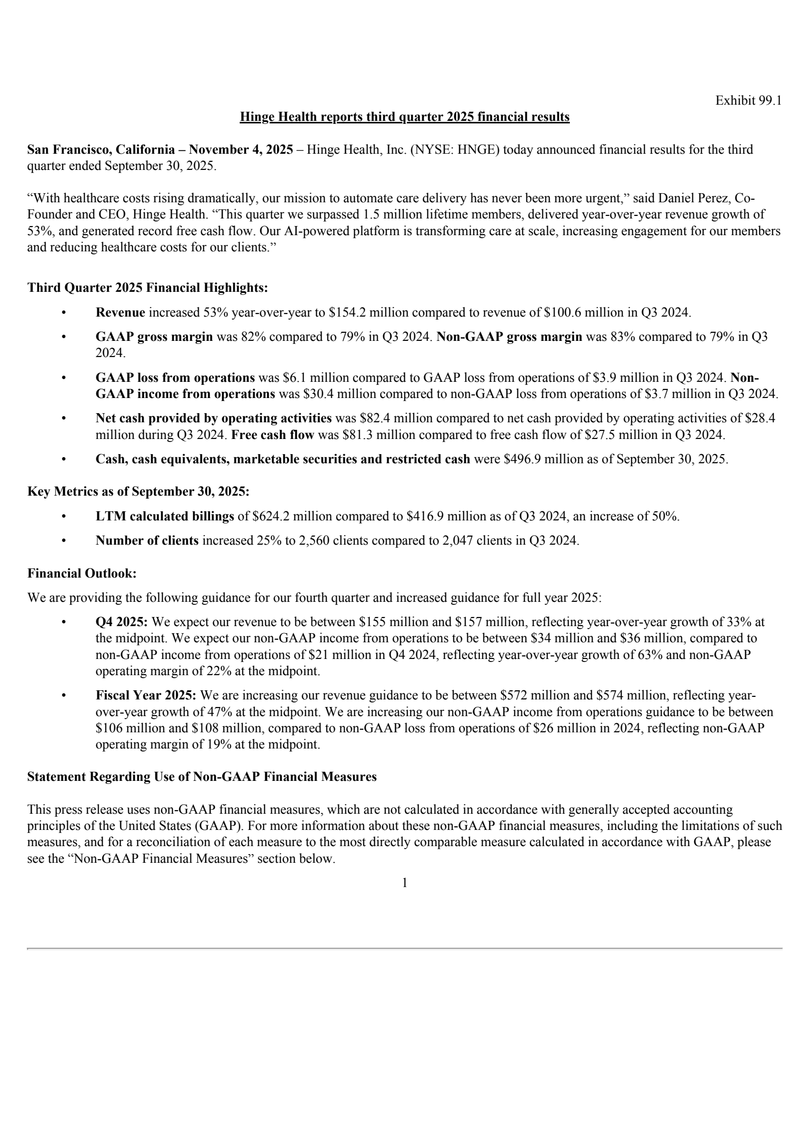 Hinge Health's Q3 2025 Earnings Release