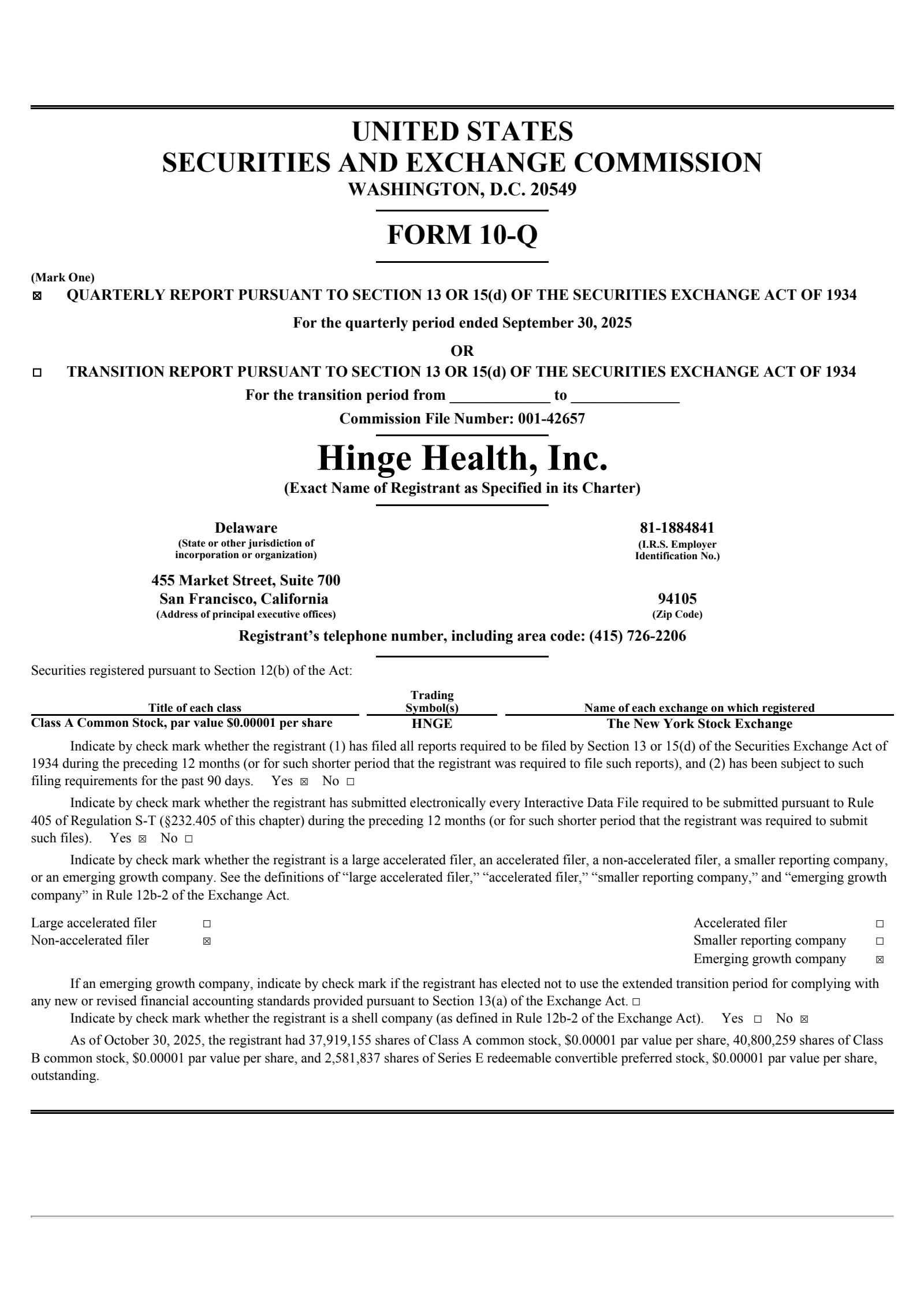 Hinge Health's Q3 2025 Quarterly Report