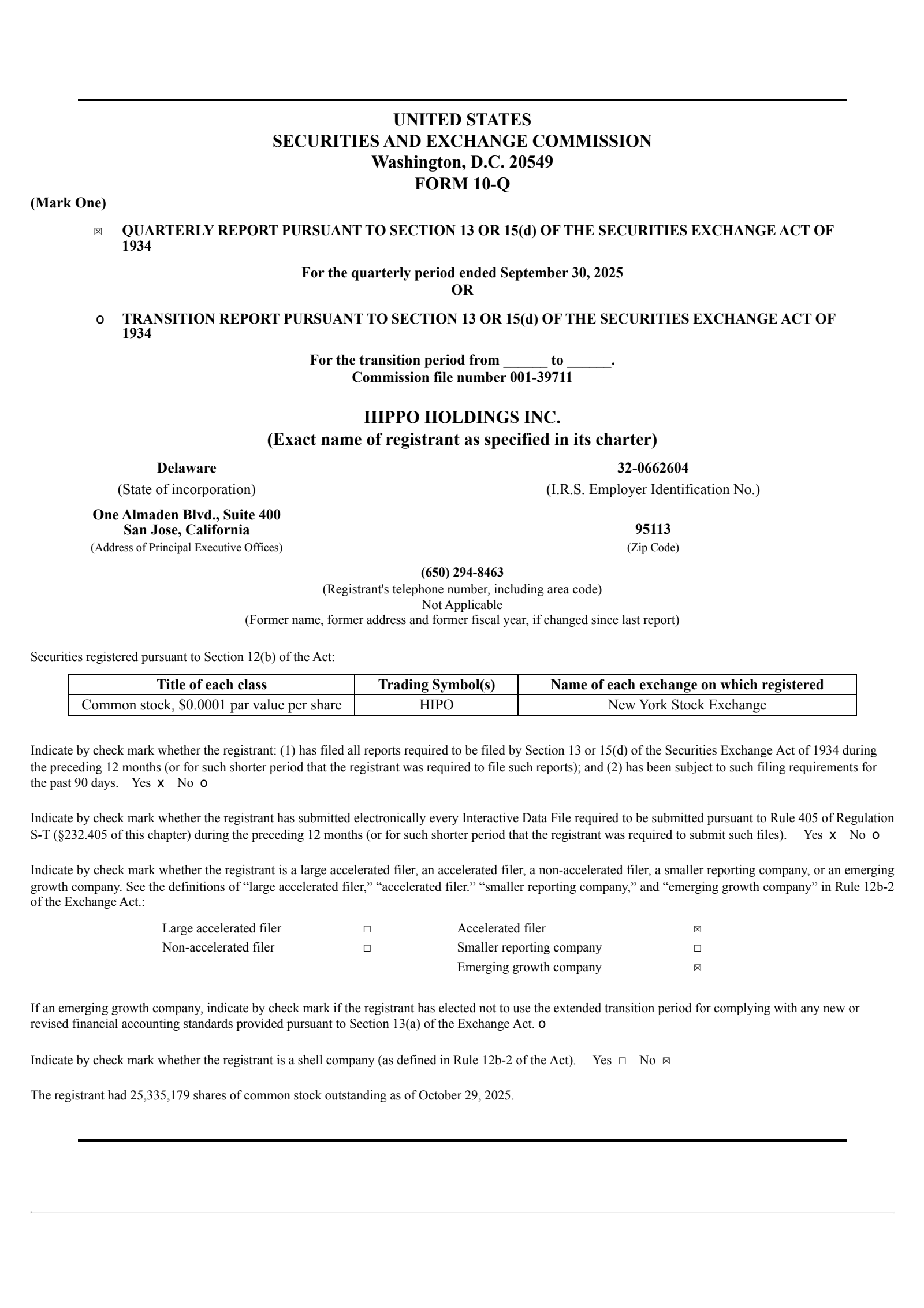 Hippo's Q3 2025 Quarterly Report
