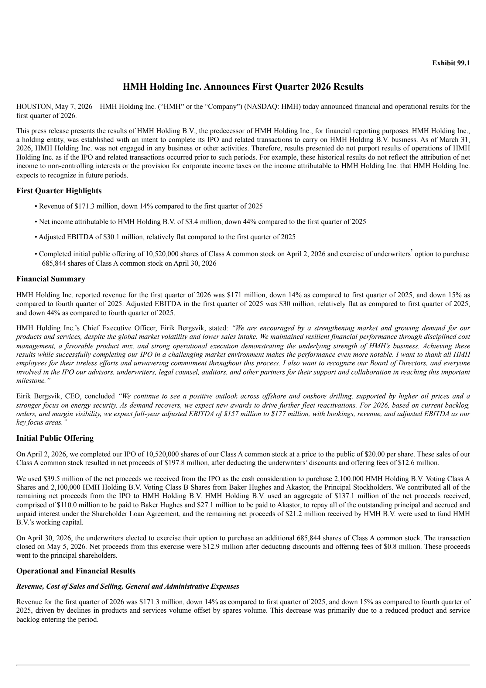 HMH's Q1 2026 Press Release