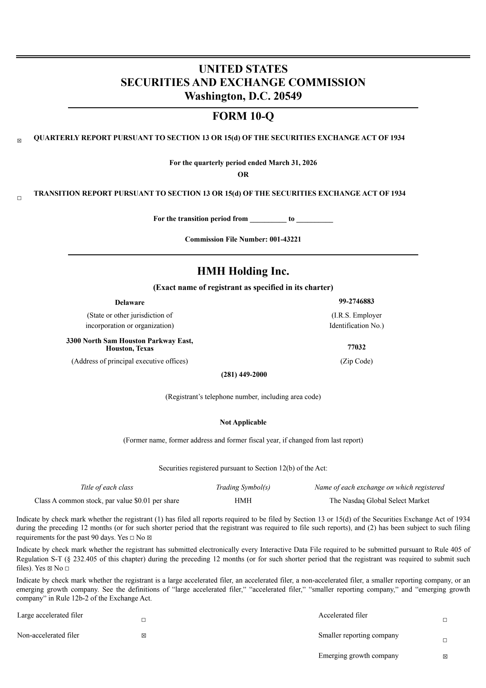 HMH's Q1 2026 Quarterly report
