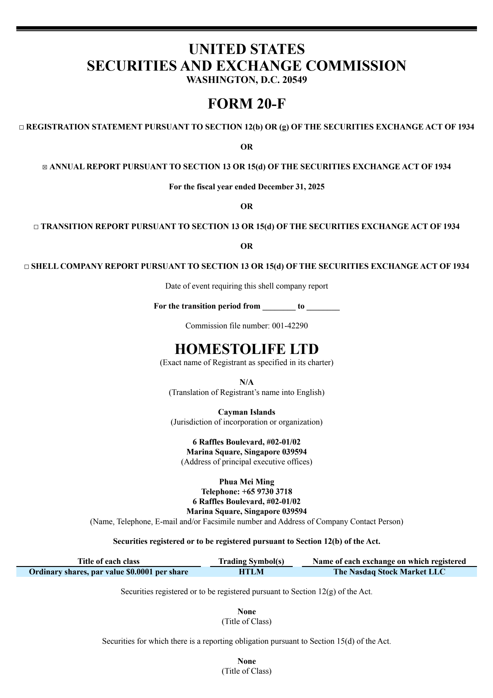 HomesToLife's Q4 2025 Annual report