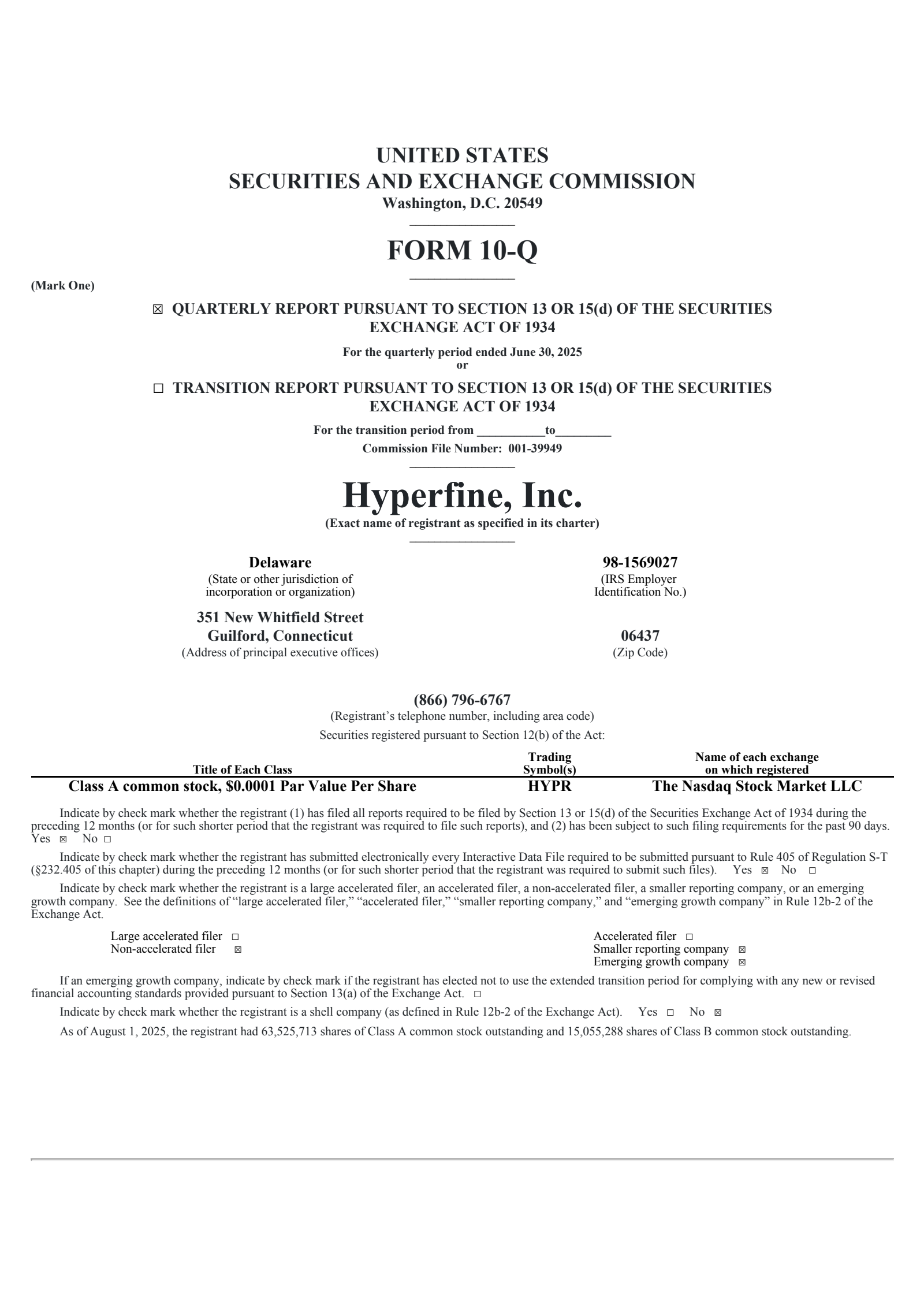 Hyperfine's Q2 2025 Quarterly report
