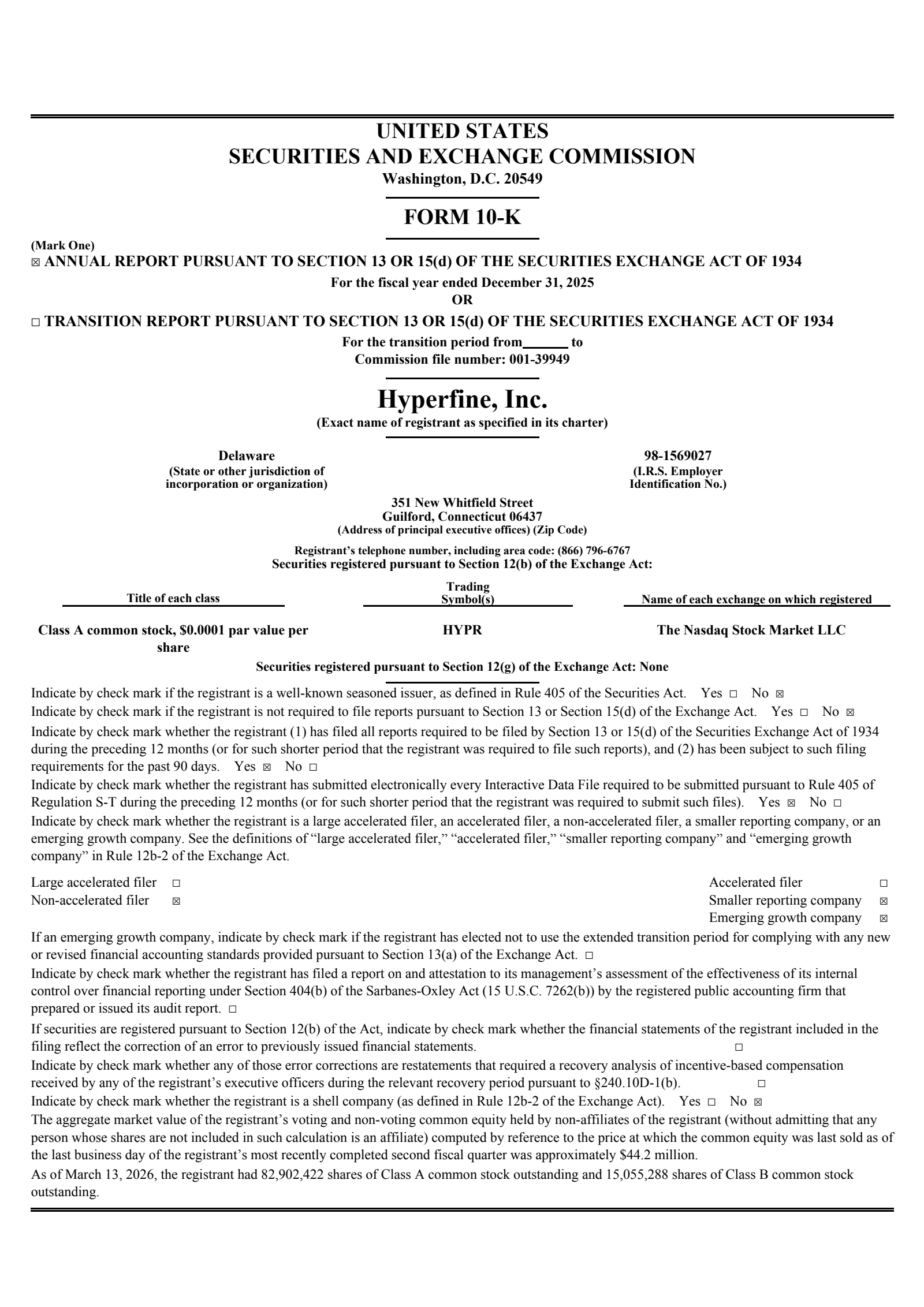 Hyperfine's Q4 2025 Annual report