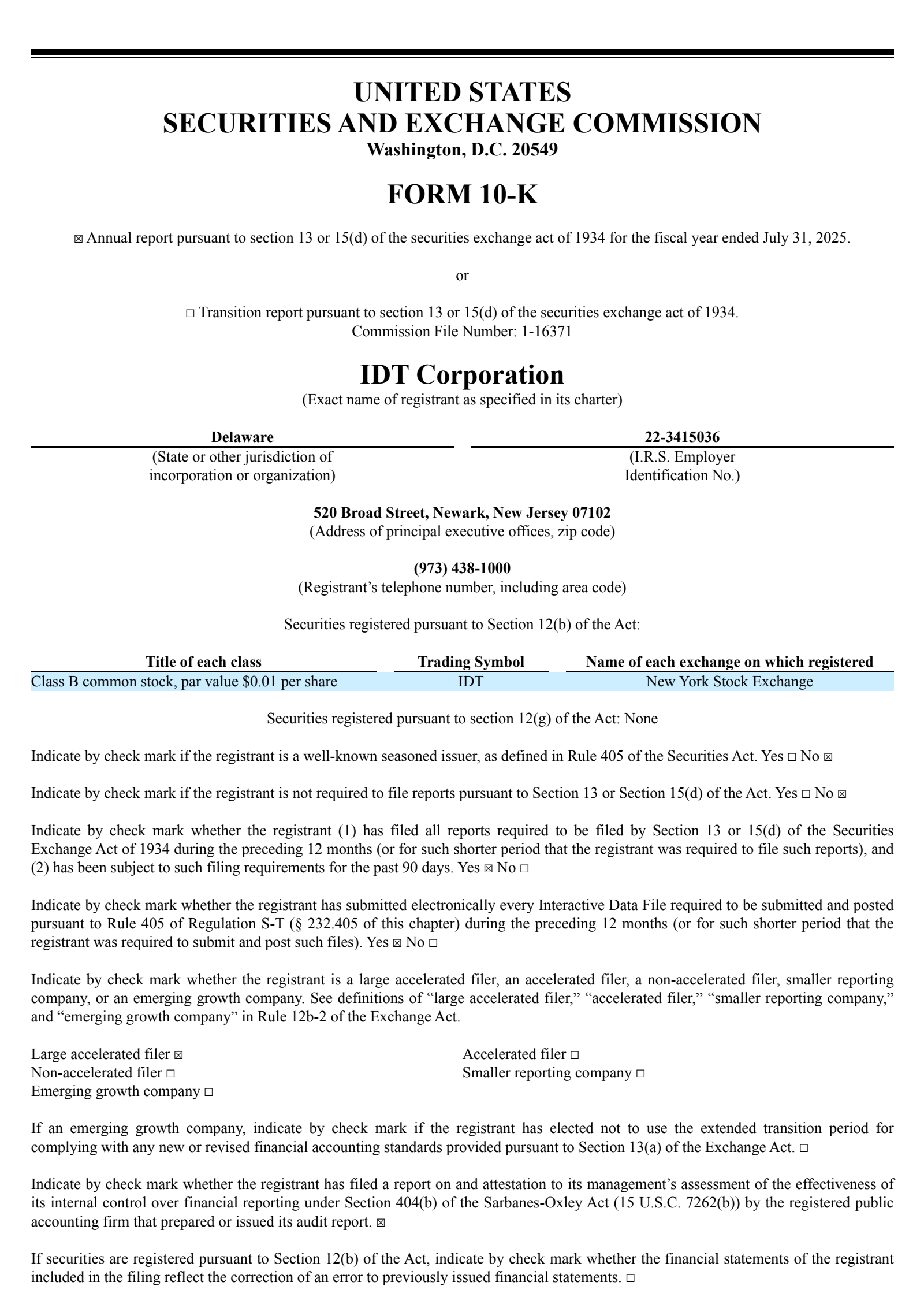 IDT's Q4 2025 Annual Report