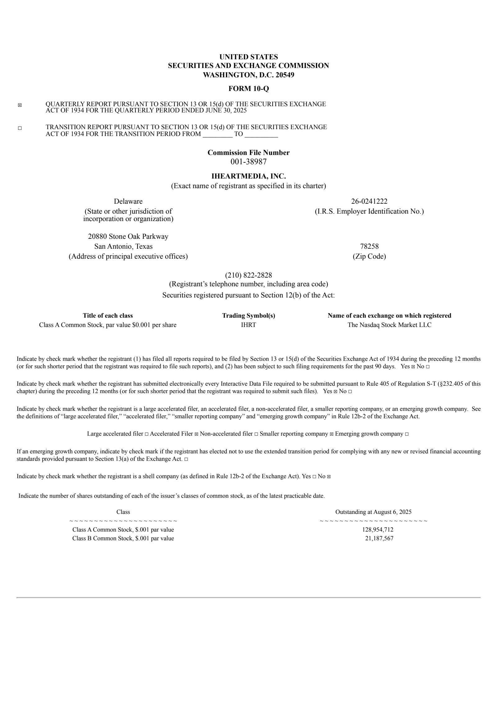 iHeartMedia's Q2 2025 Quarterly report