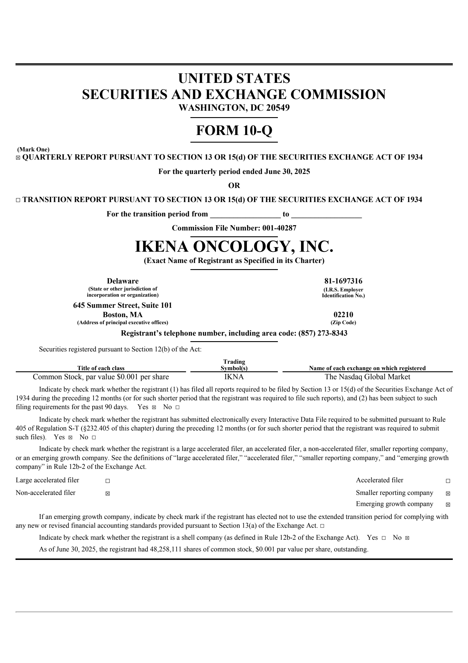 ImageneBio's Q2 2025 Quarterly report