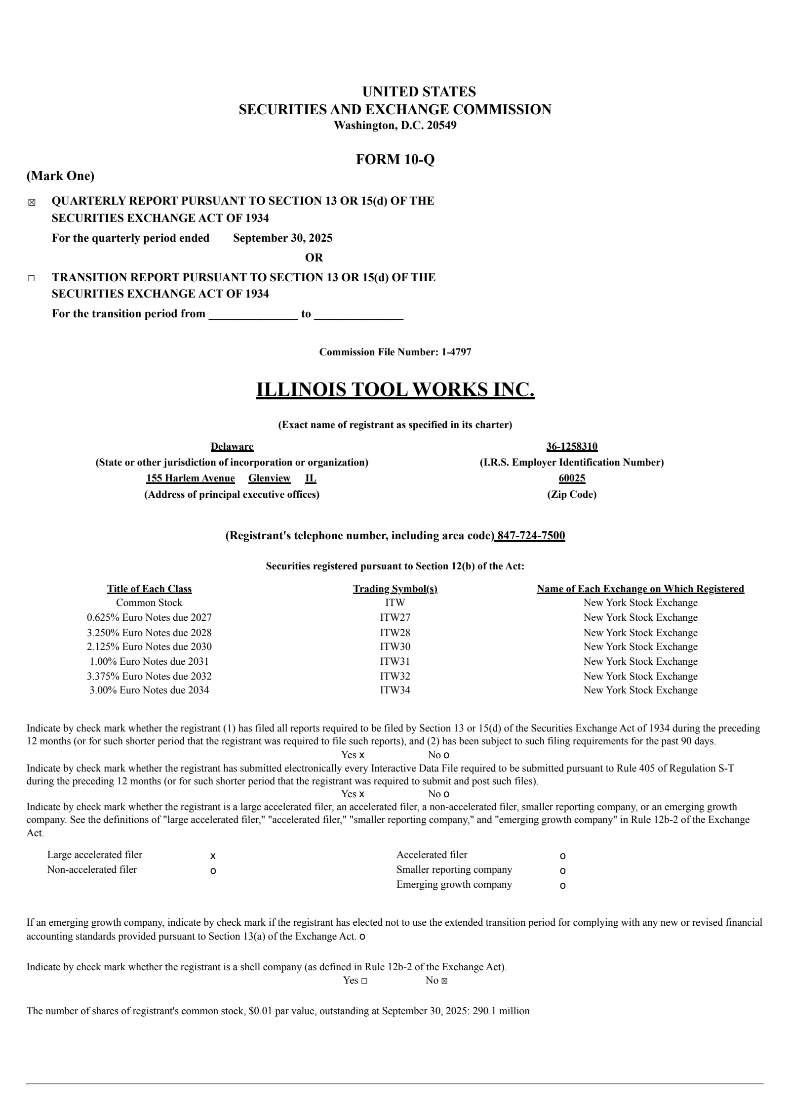 Illinois Tool Works' Q3 2025 Quarterly Report