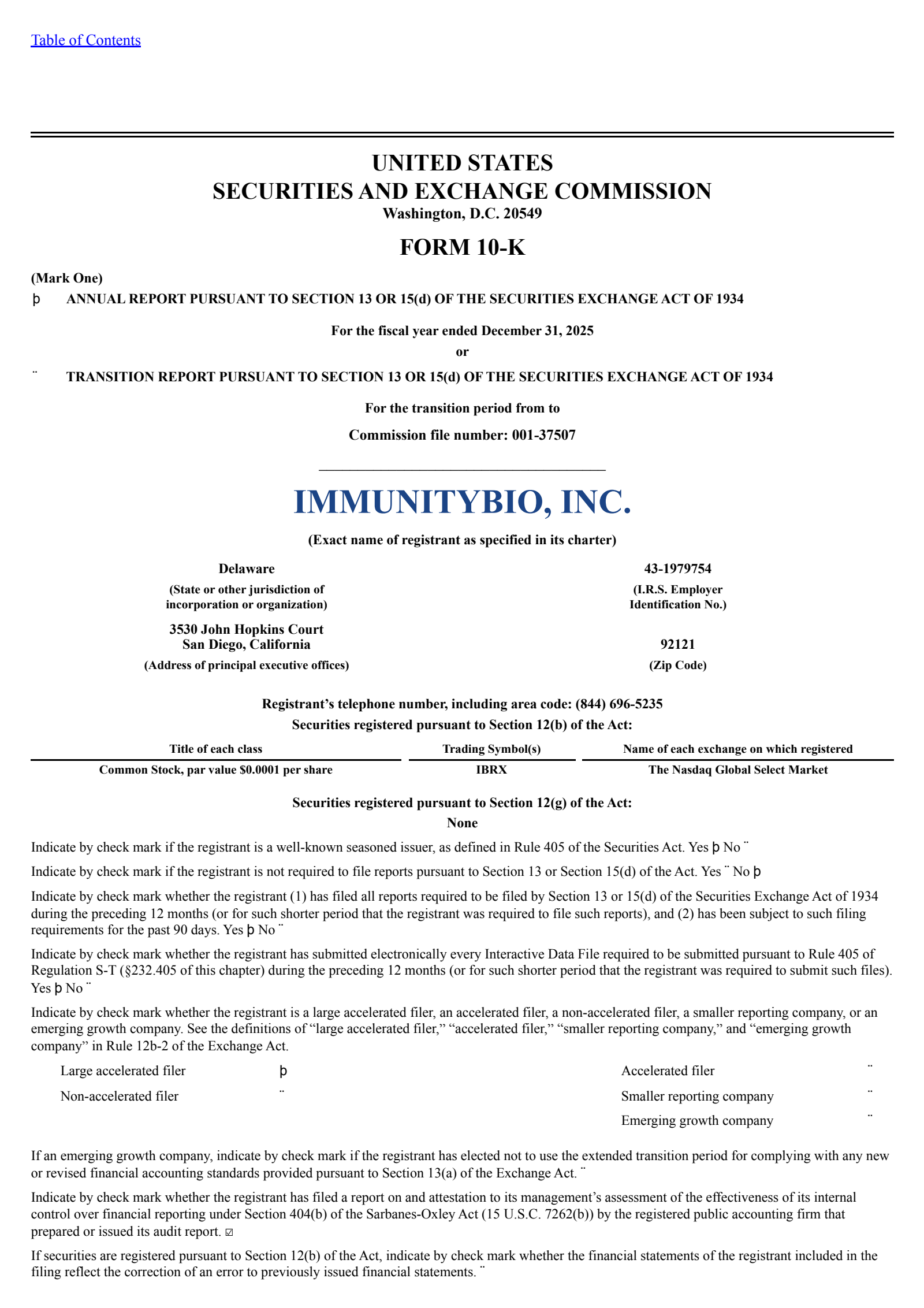 ImmunityBio's Q4 2025 Annual report
