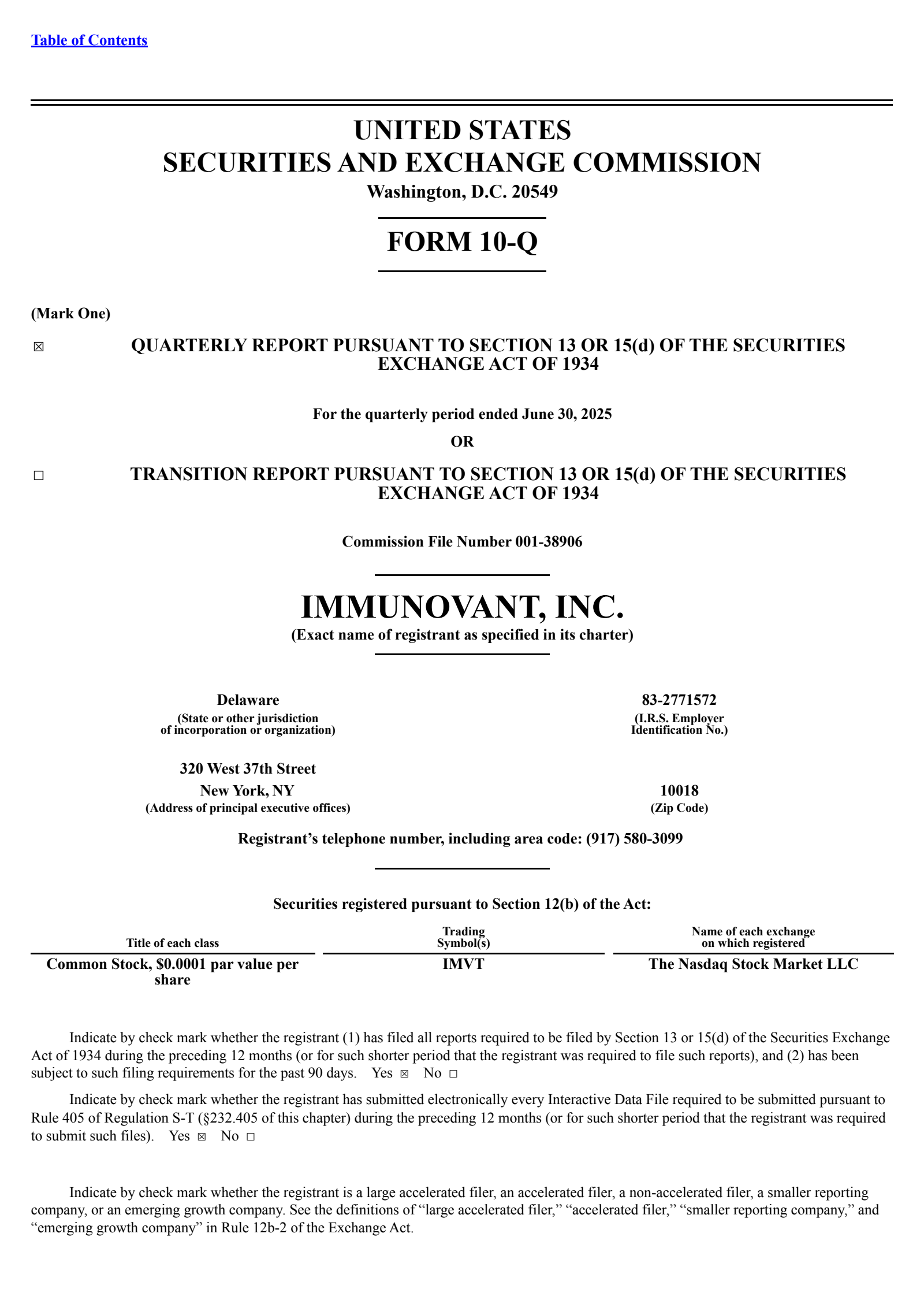 Immunovant's Q1 2026 Quarterly report