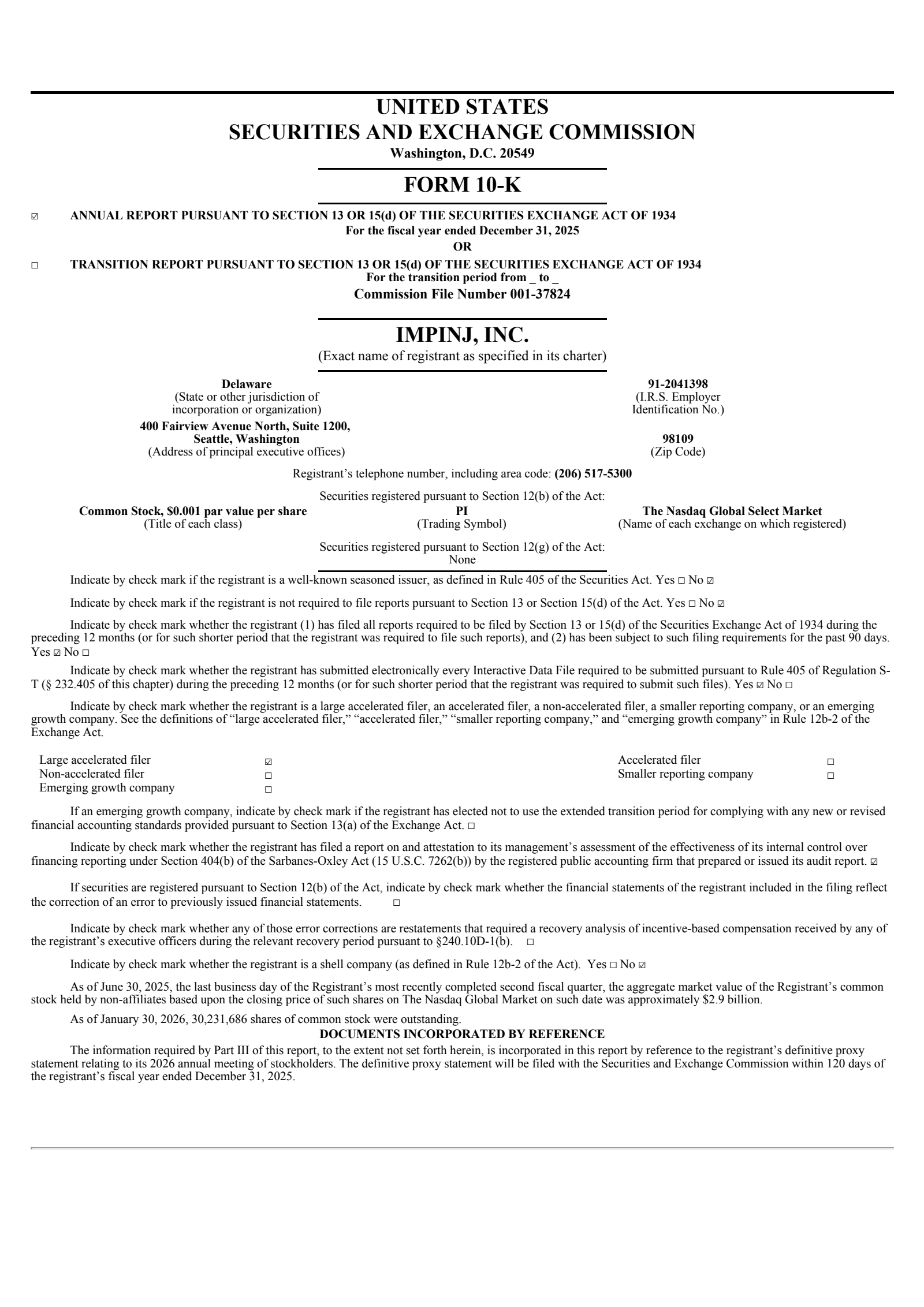 Impinj's Q4 2025 Annual report