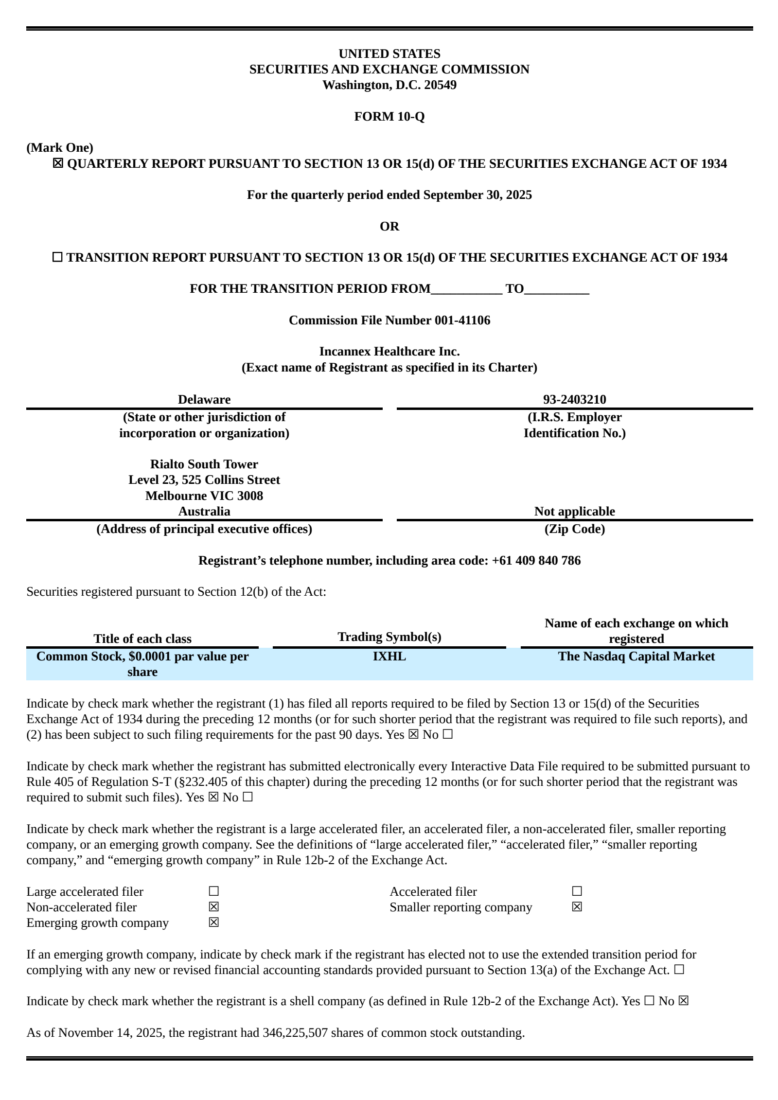 Incannex Healthcare's Q1 2026 Quarterly Report