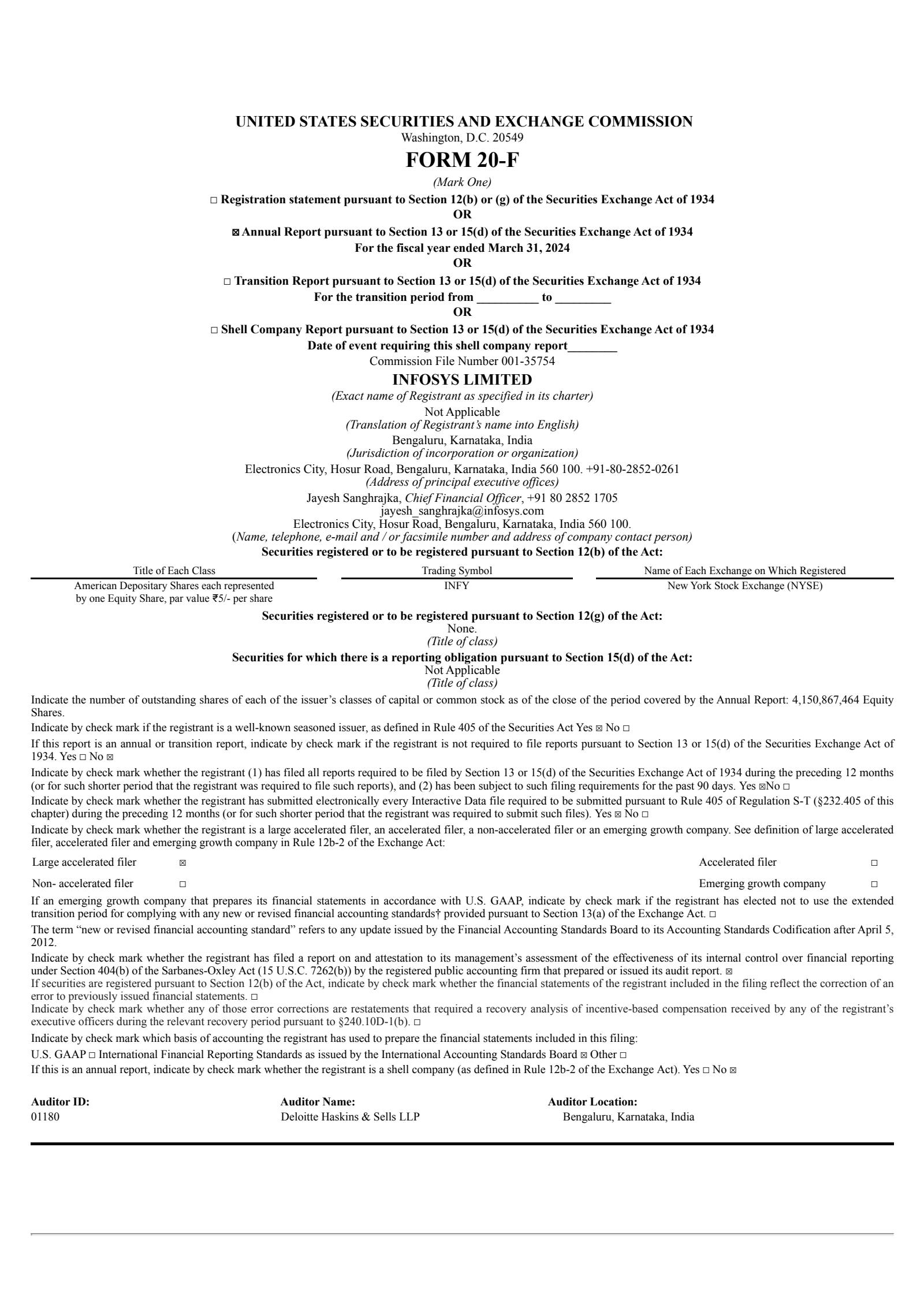 Infosys' Q4 23/24 Annual report