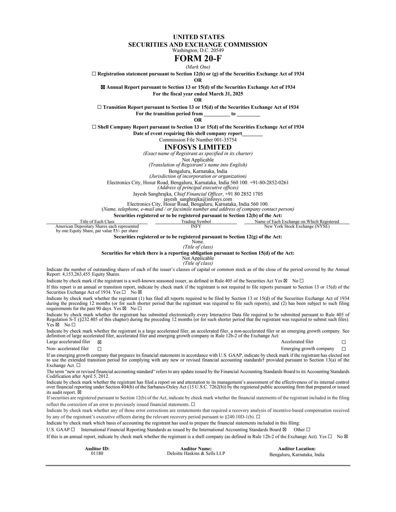 Infosys' Q4 24/25 (Media) Annual report