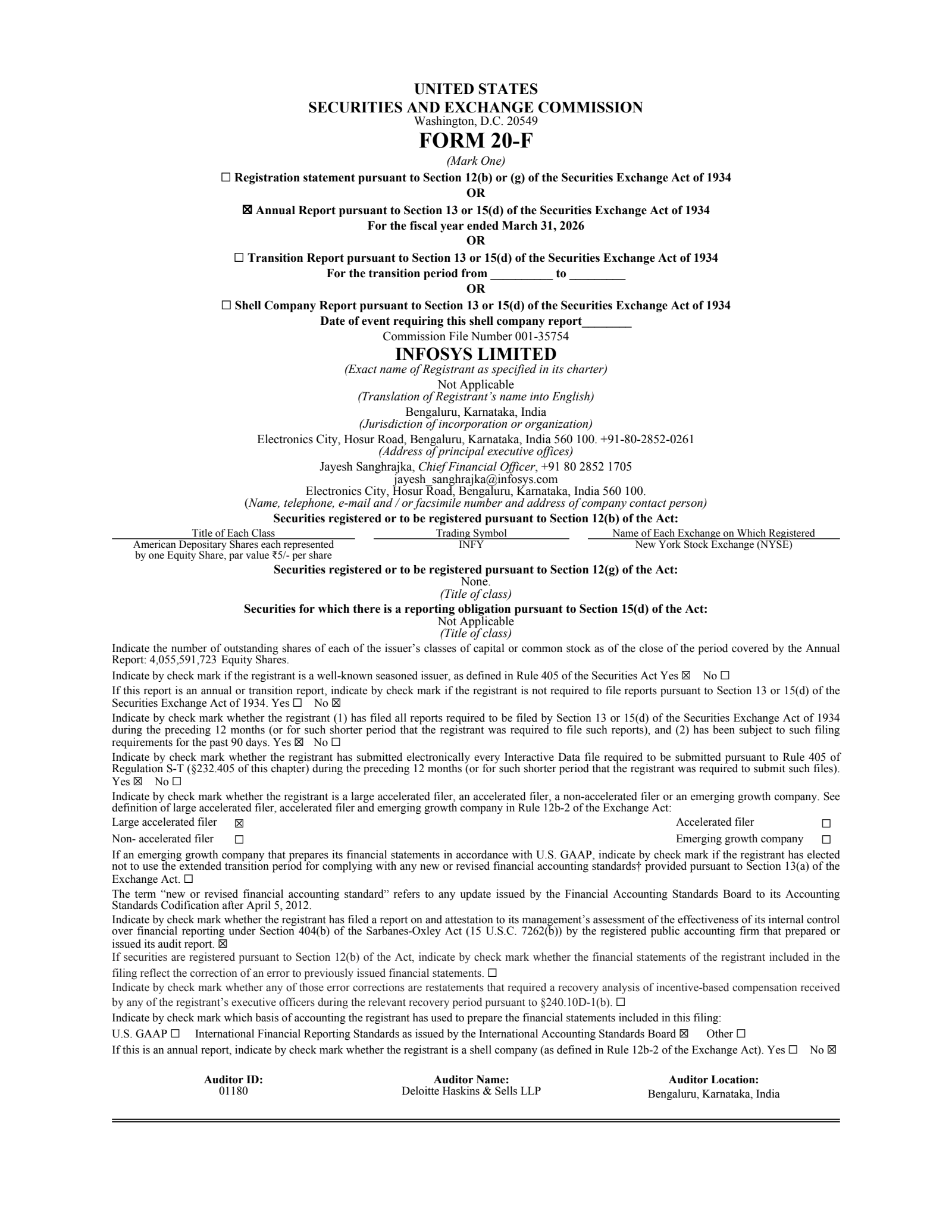 Infosys' Q4 25/26 (Media) Annual report