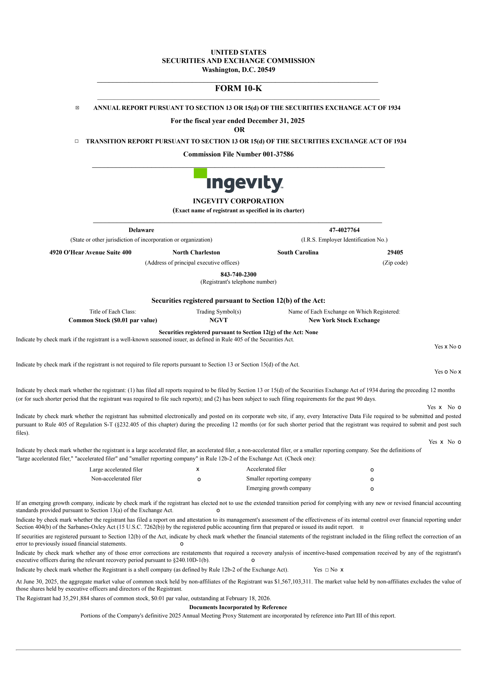 Ingevity's Q4 2025 Annual report