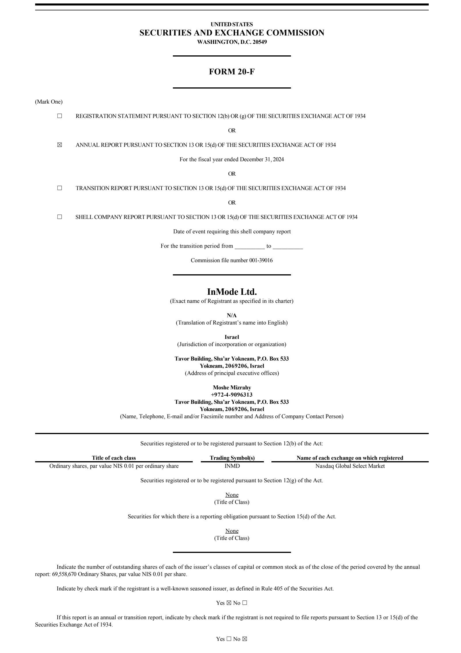 InMode's Q4 2023 Annual Report