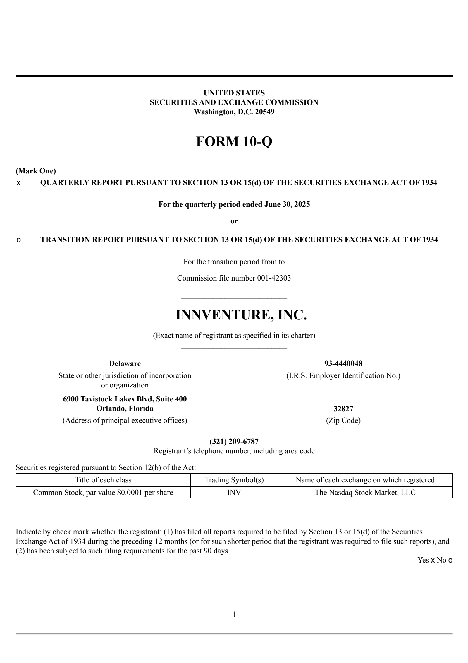 Innventure's Q2 2025 Quarterly report
