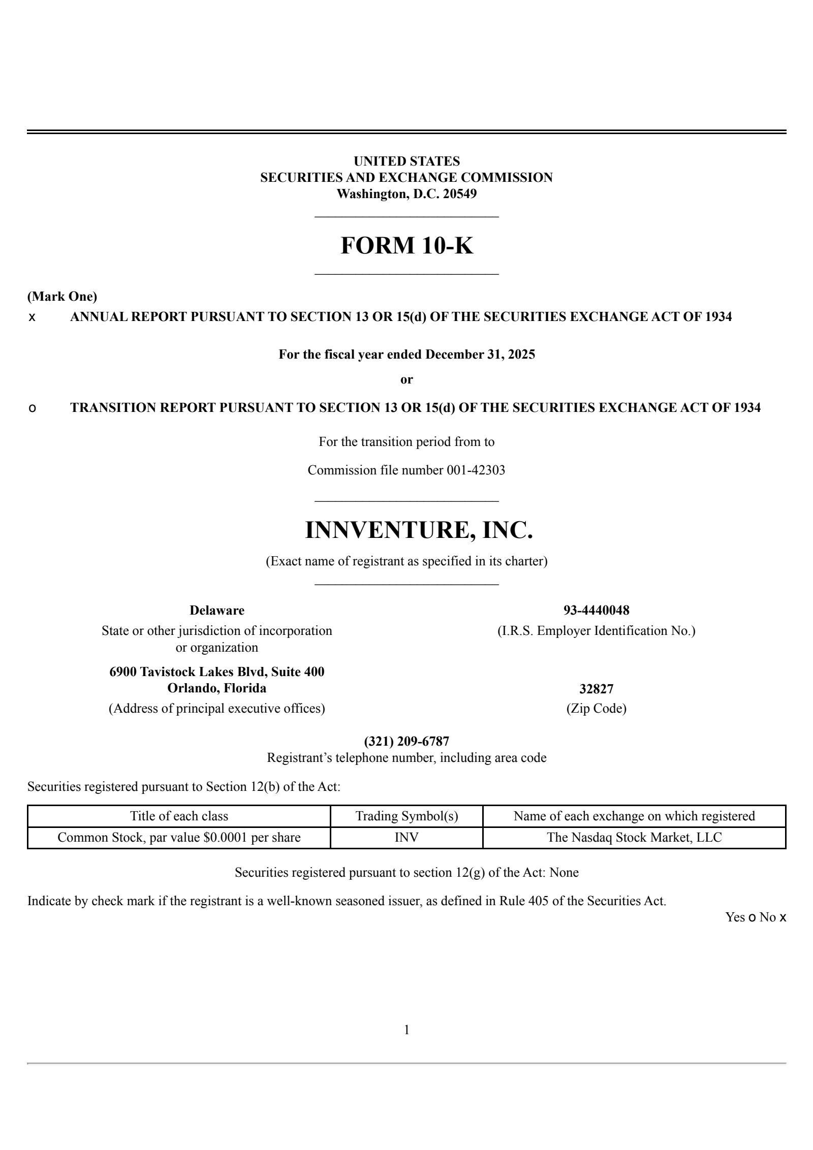 Innventure's Q4 2025 Annual report