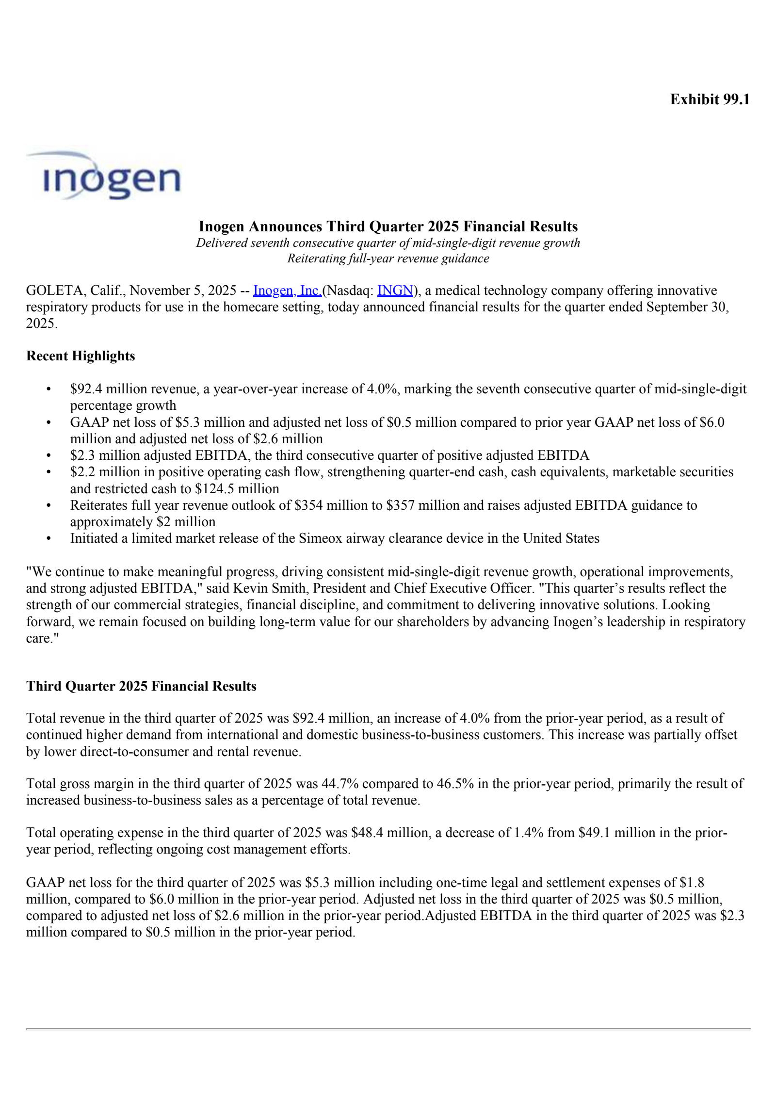 Inogen's Q3 2025 Earnings Release