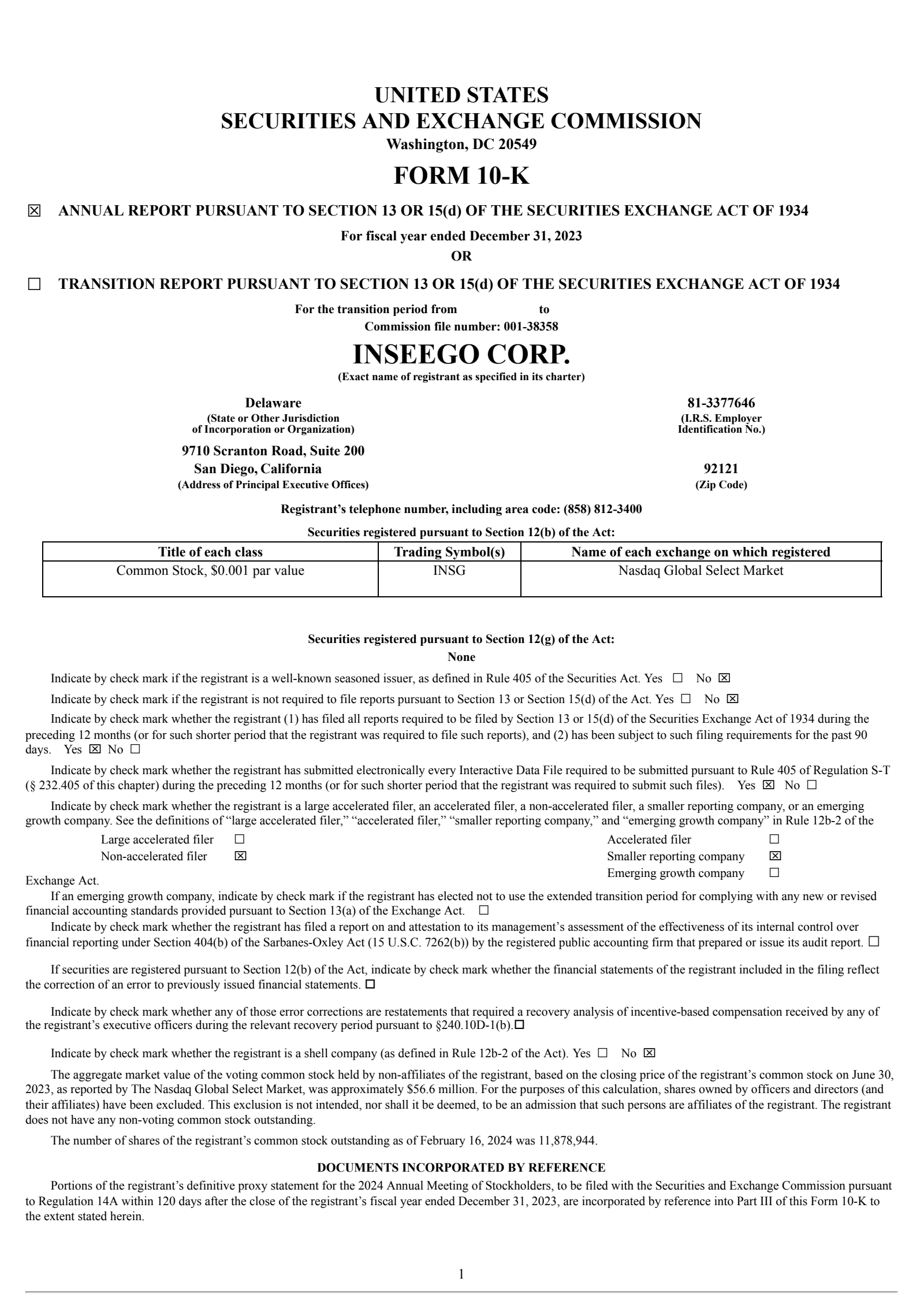 Inseego's Q4 2023 Annual report