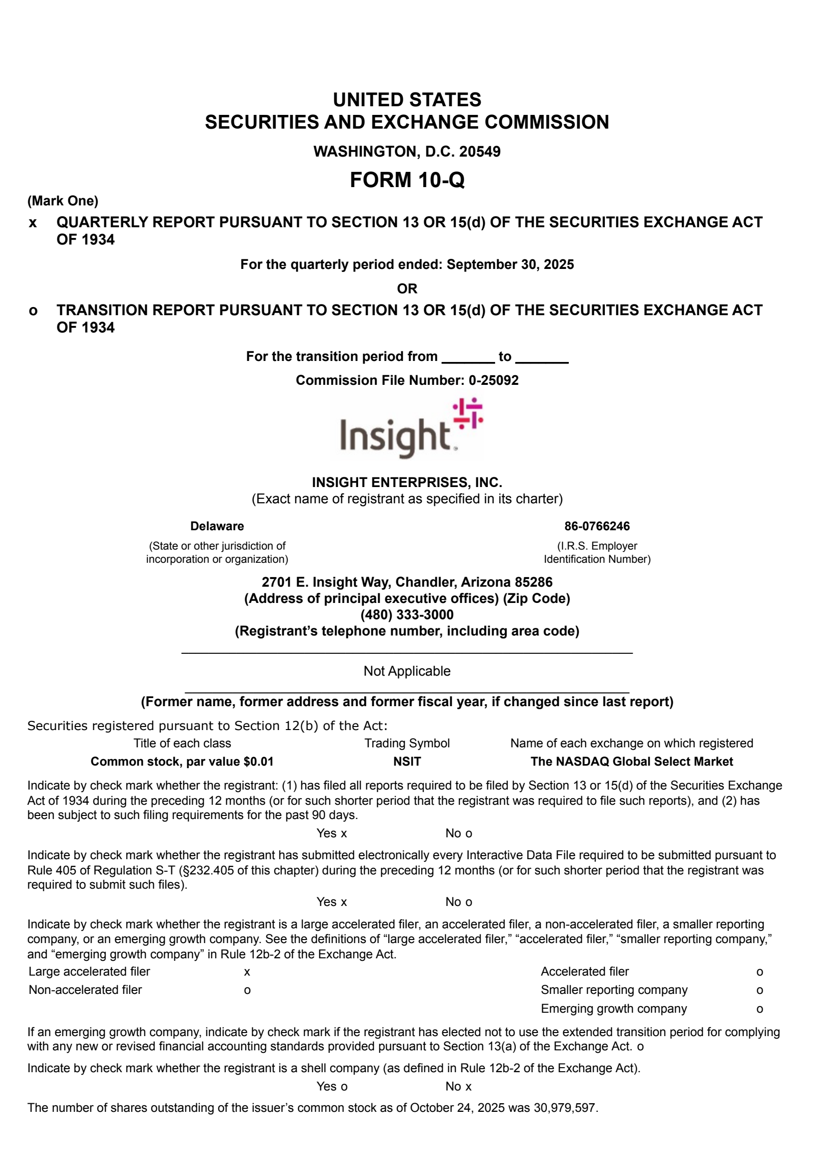 Insight Enterprises' Q3 2025 Quarterly Report