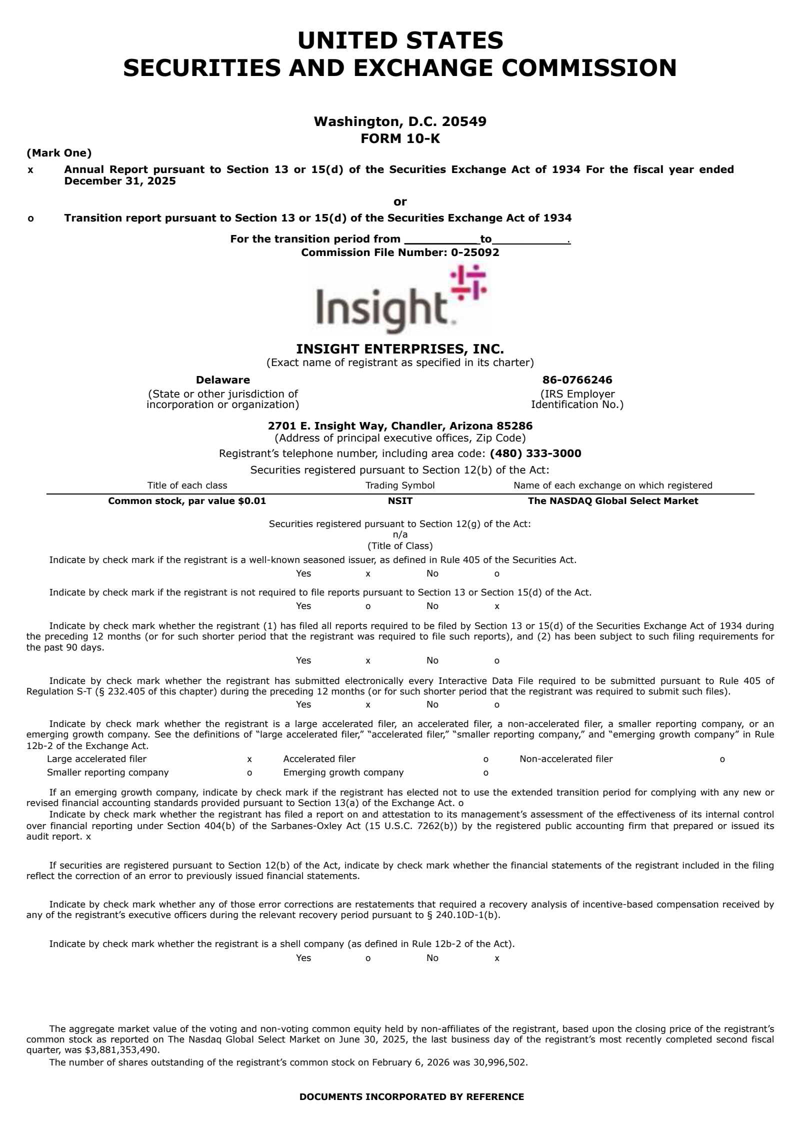 Insight Enterprises' Q4 2025 Annual report
