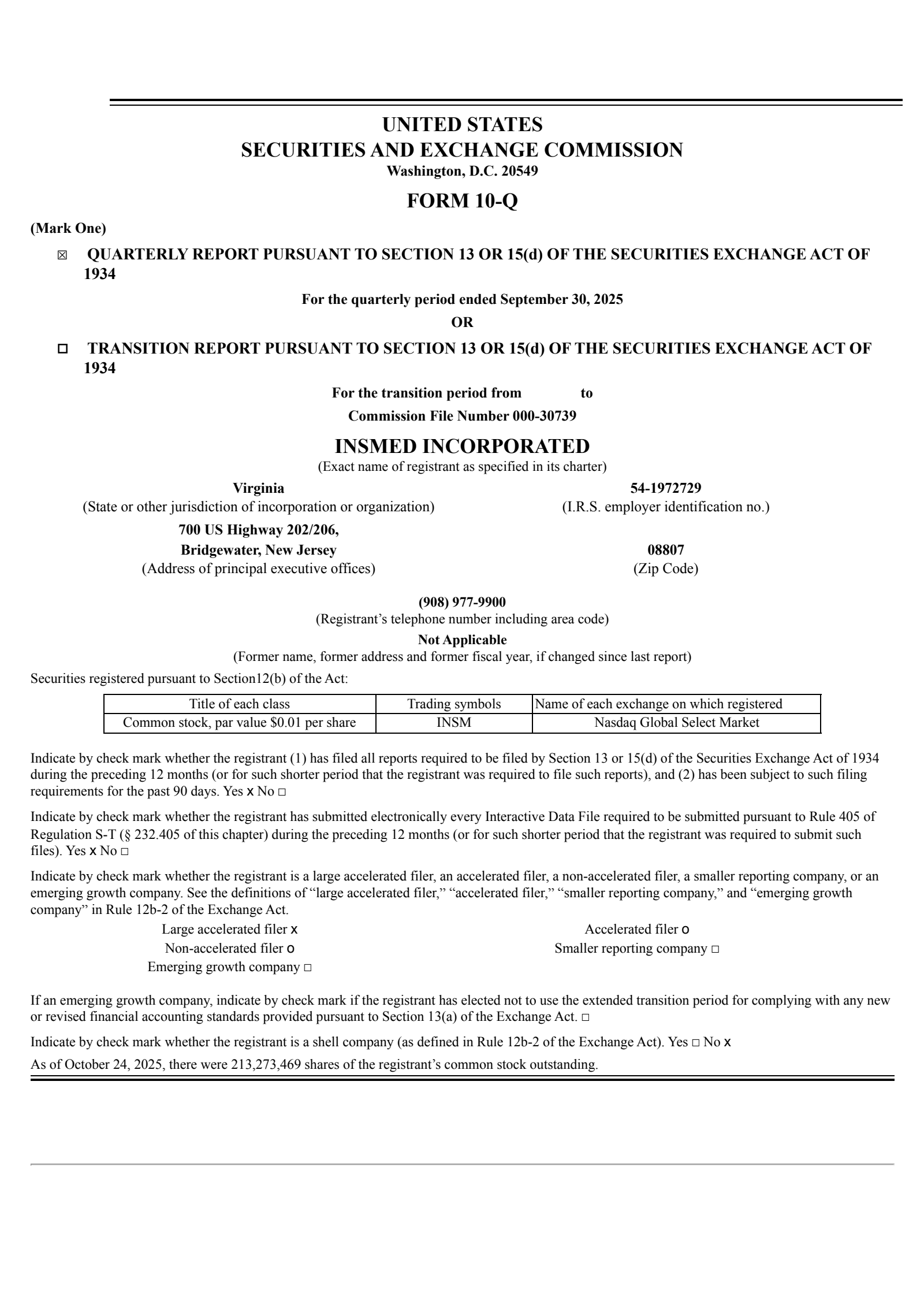 Insmed's Q3 2025 Quarterly Report