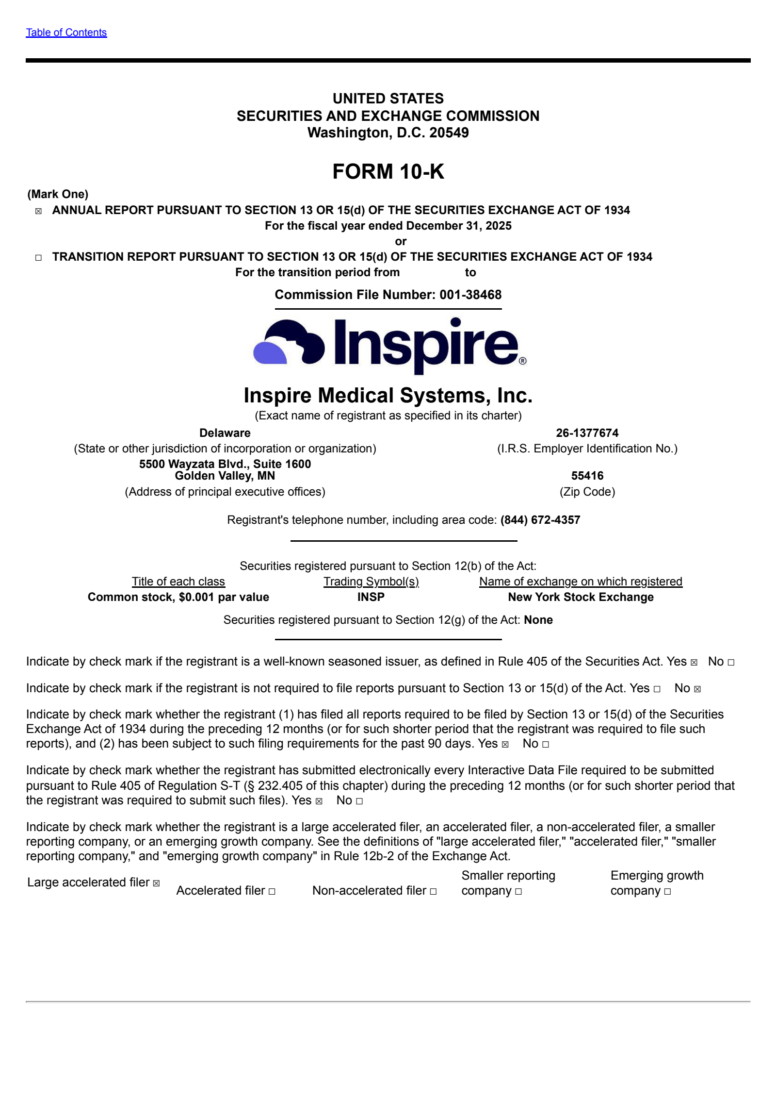 Inspire Medical Systems' Q4 2025 Annual report