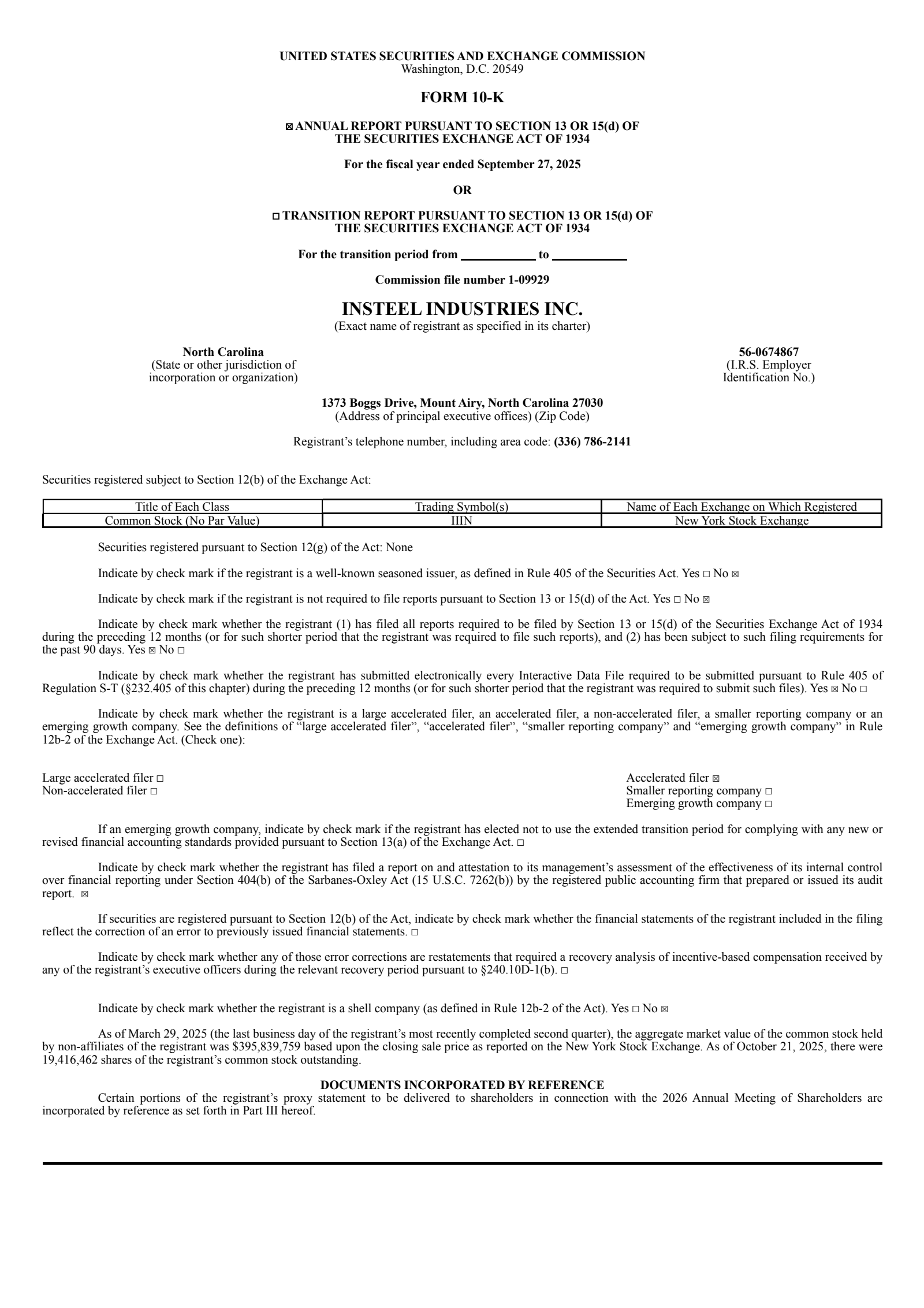 Insteel Industries' Q4 2025 Annual Report