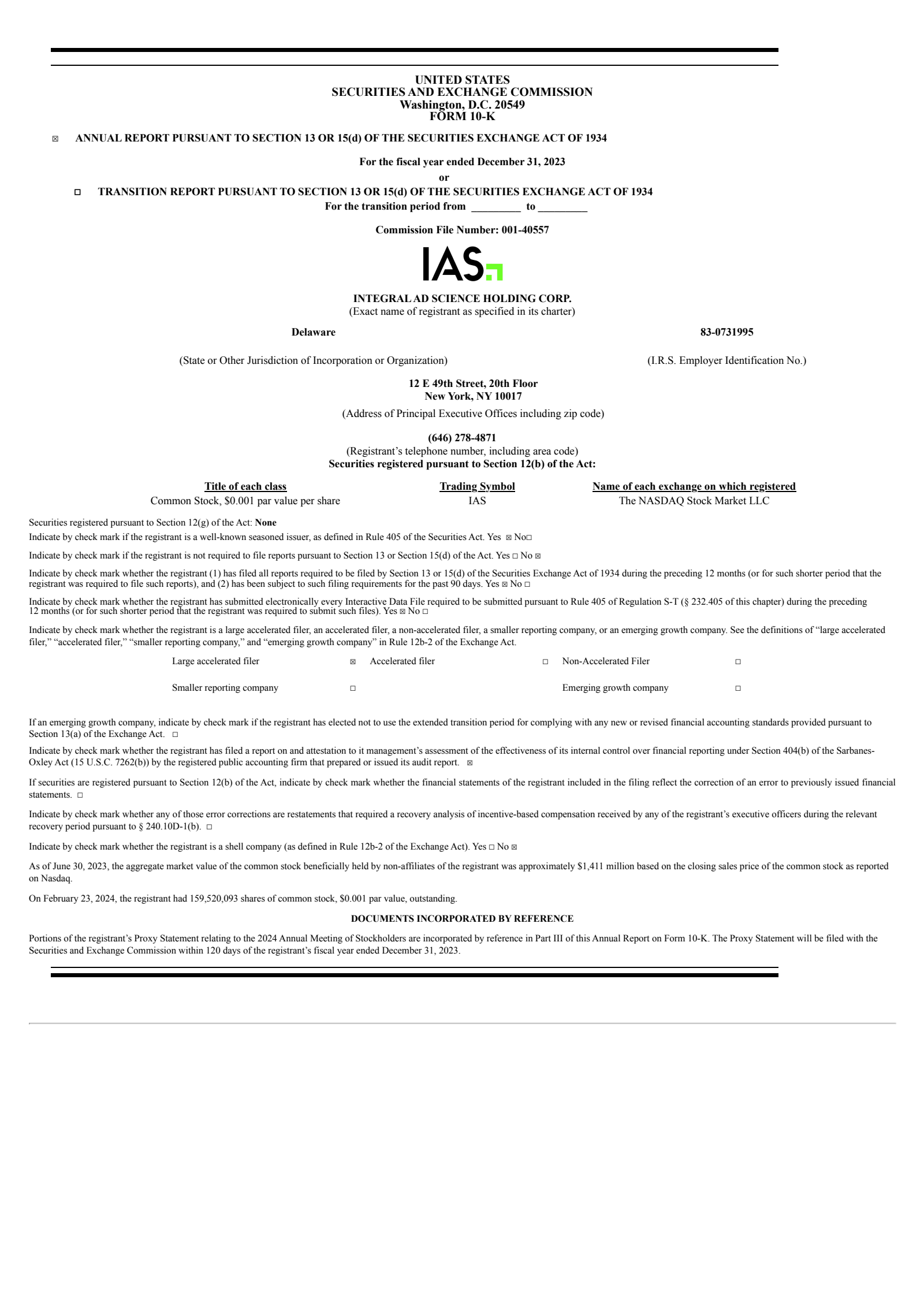 Integral Ad Science's Q4 2023 Annual report