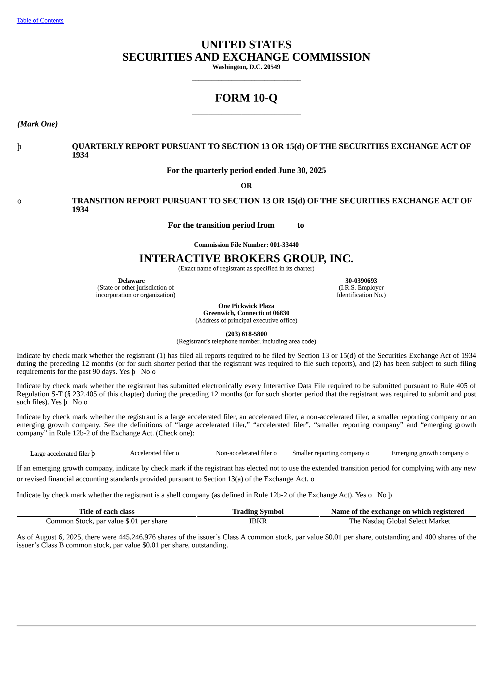 Interactive Brokers Group's Q2 2025 Quarterly report