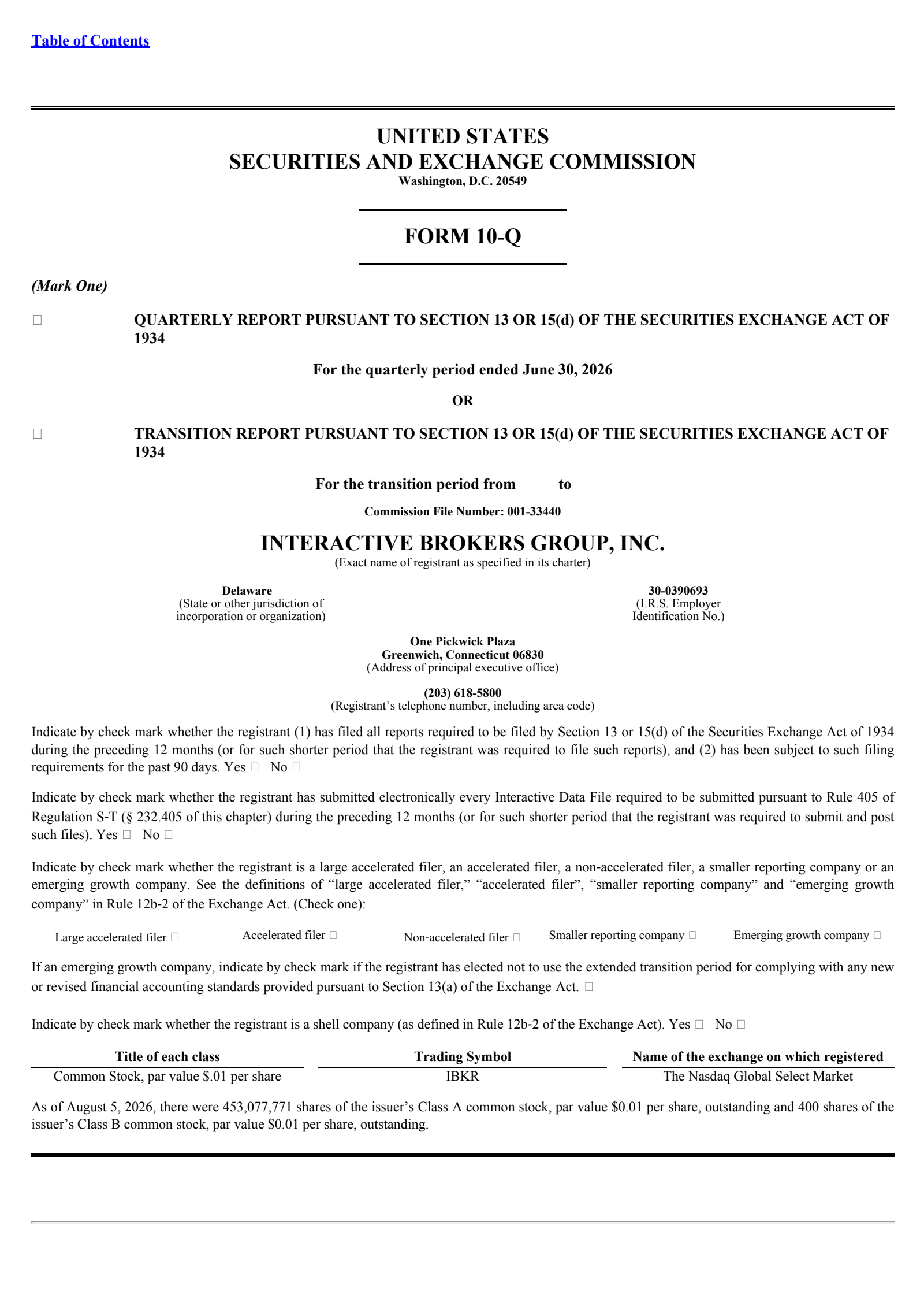 Interactive Brokers Group's Q2 2026 Quarterly report