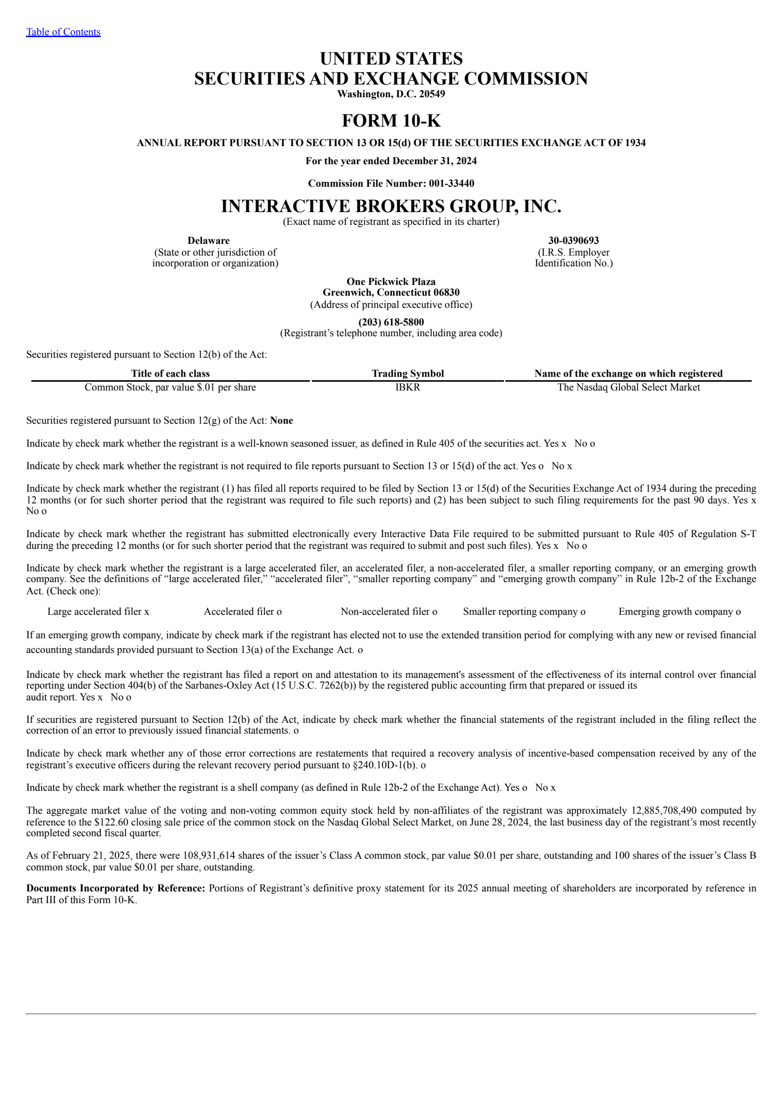 Interactive Brokers Group's Q4 2024 Annual report