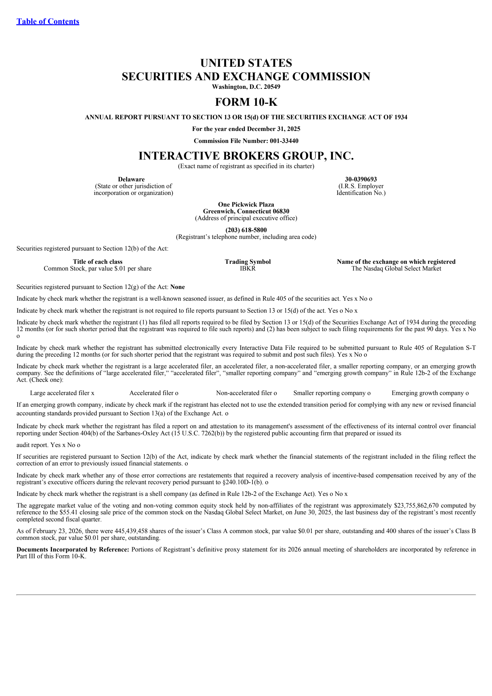 Interactive Brokers Group's Q4 2025 Annual report