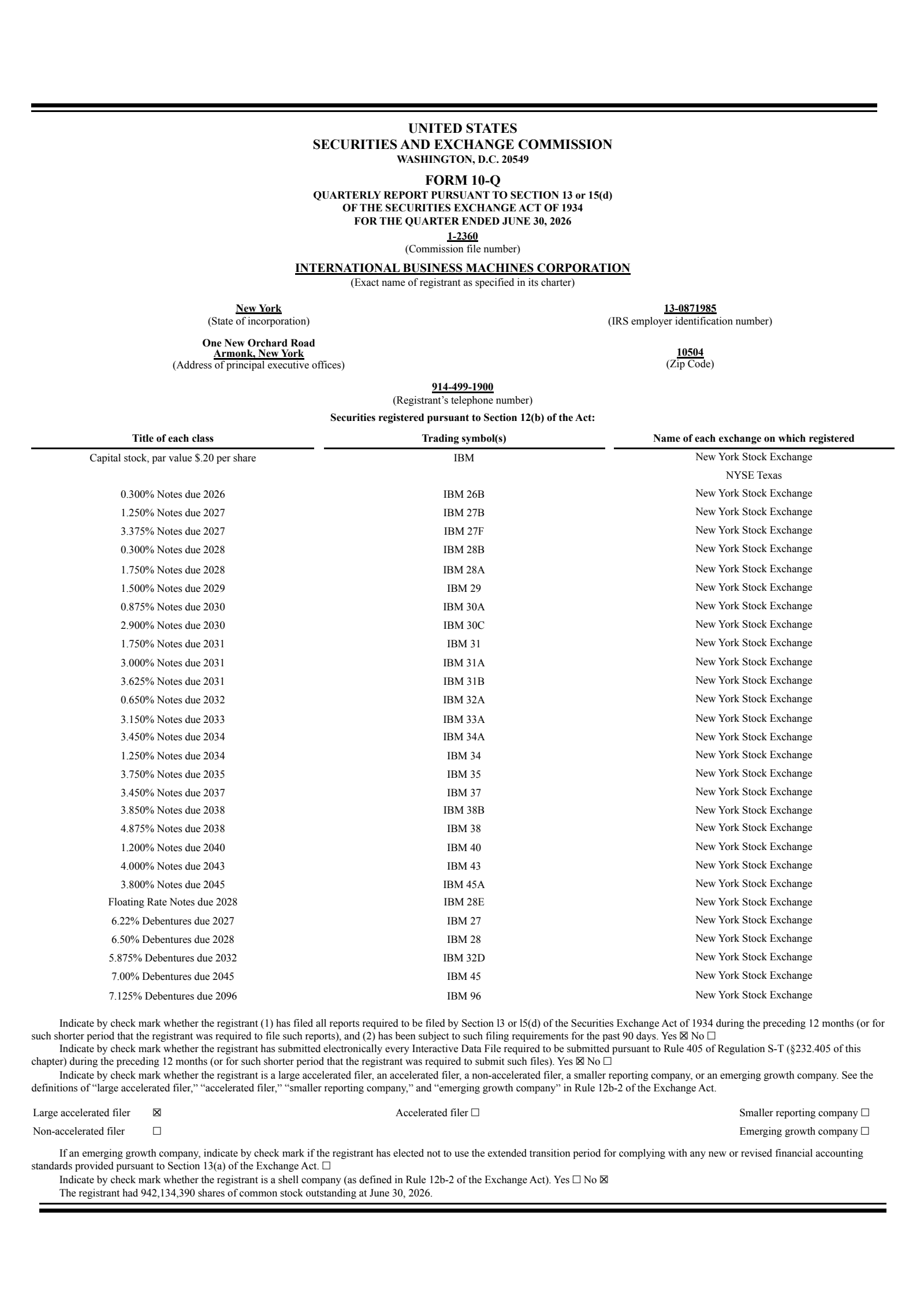 International Business Machines' Q2 2026 Quarterly report