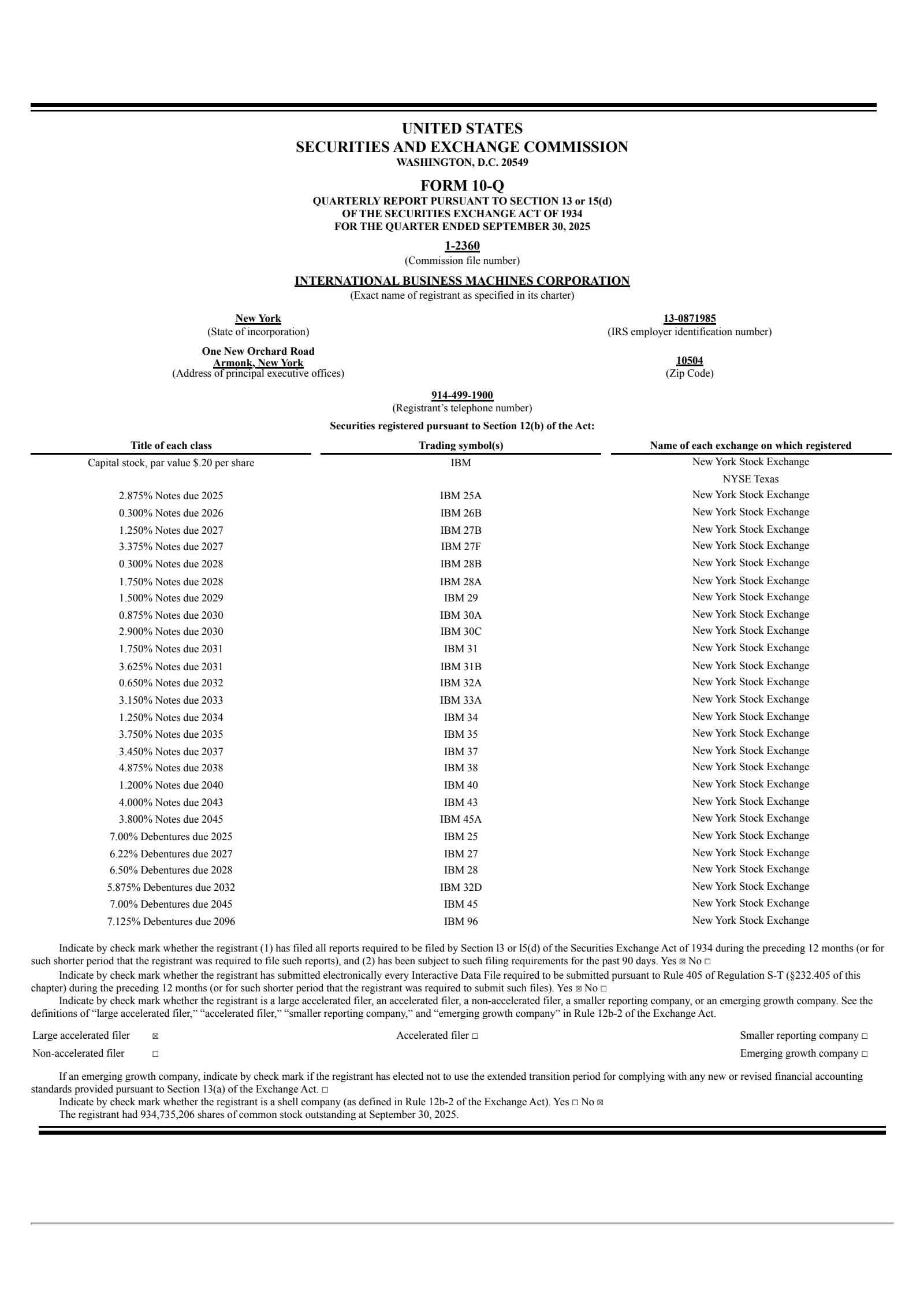 International Business Machines' Q3 2025 Quarterly Report