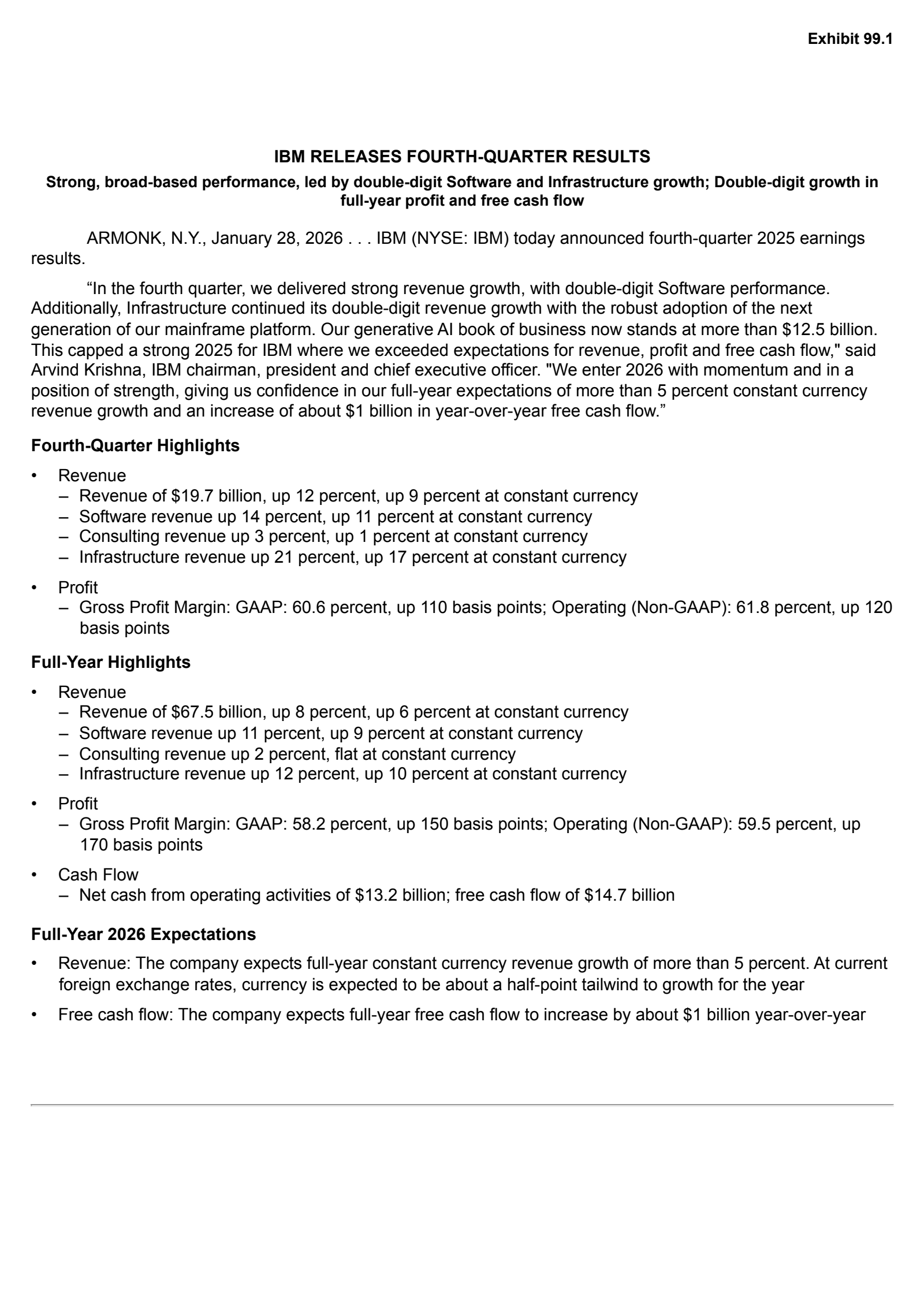 International Business Machines' Q4 2025 Press Release