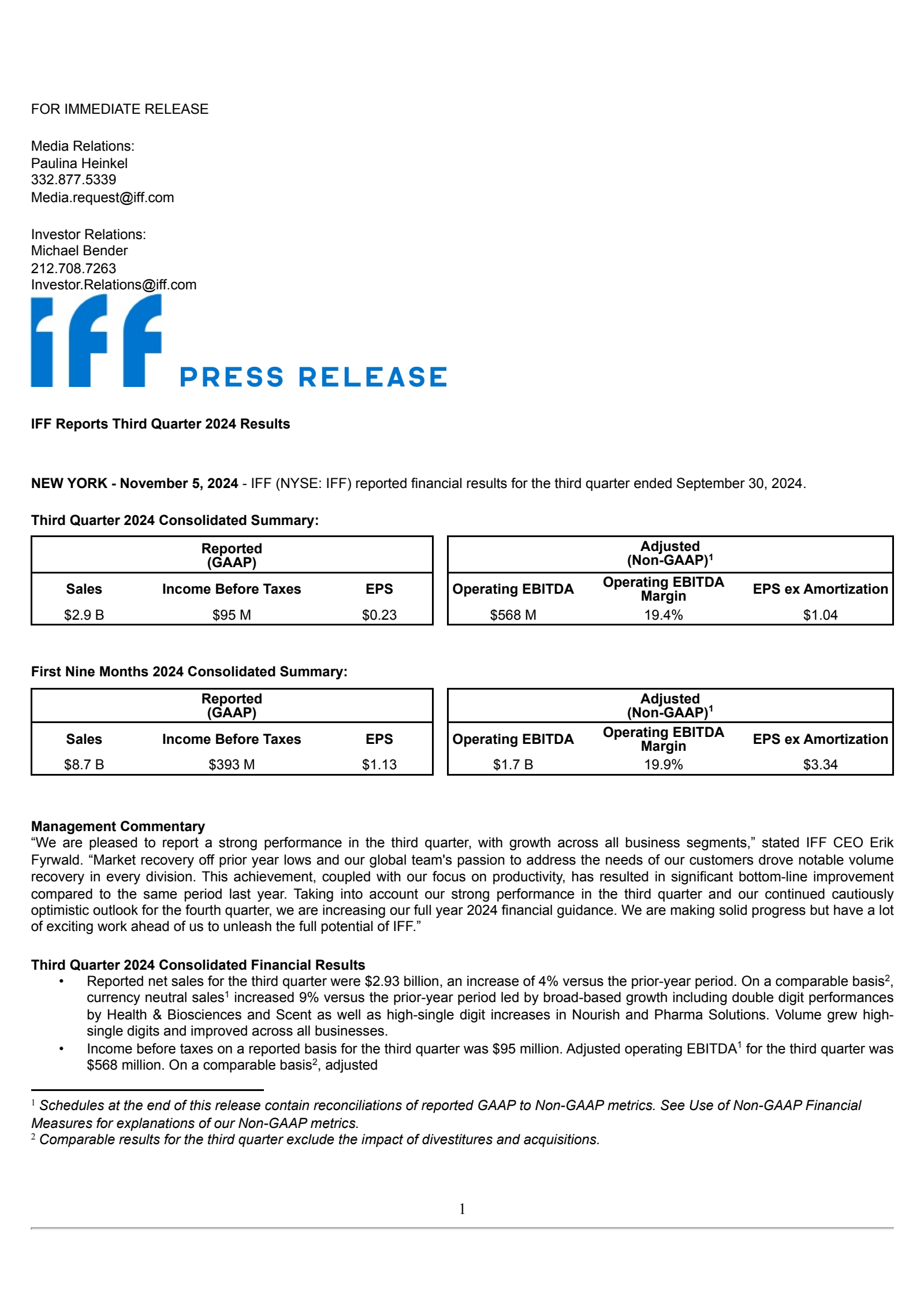 Lennar's Q3 2024 Press Release
