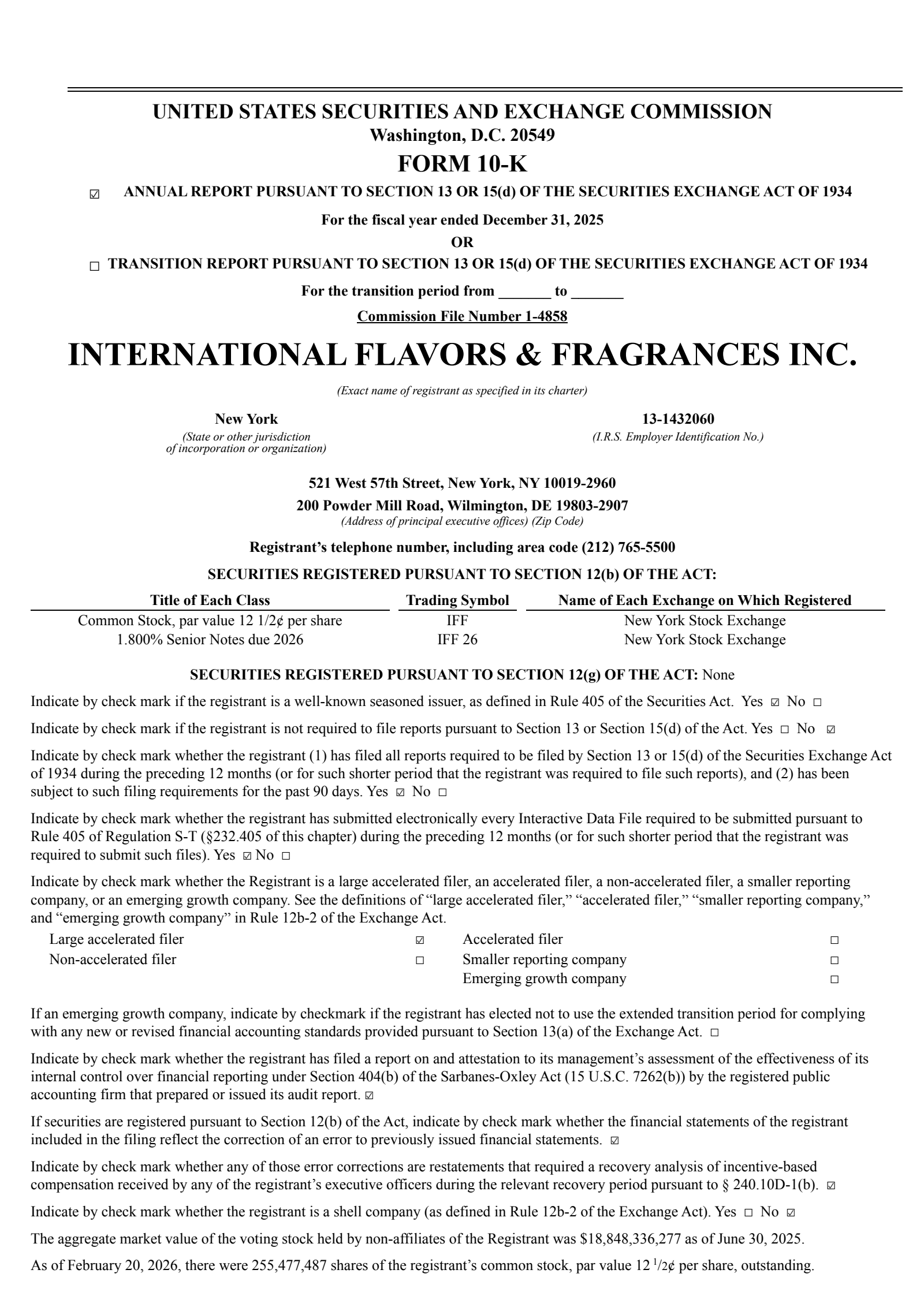 International Flavors & Fragrances' Q4 2025 Annual report
