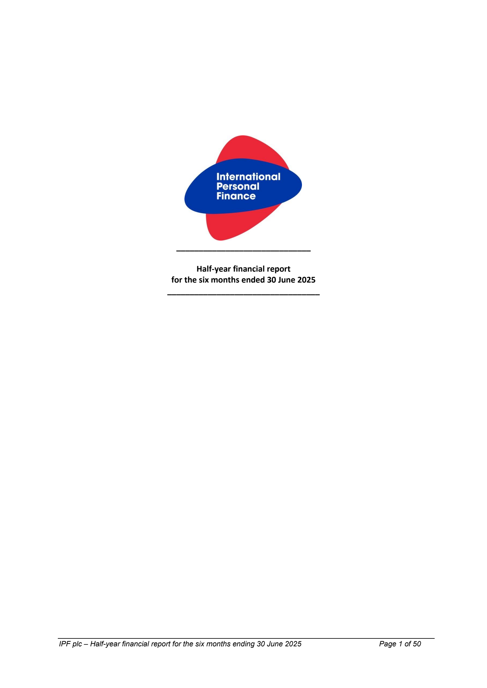 International Personal Finance's H1 2025 Interim report