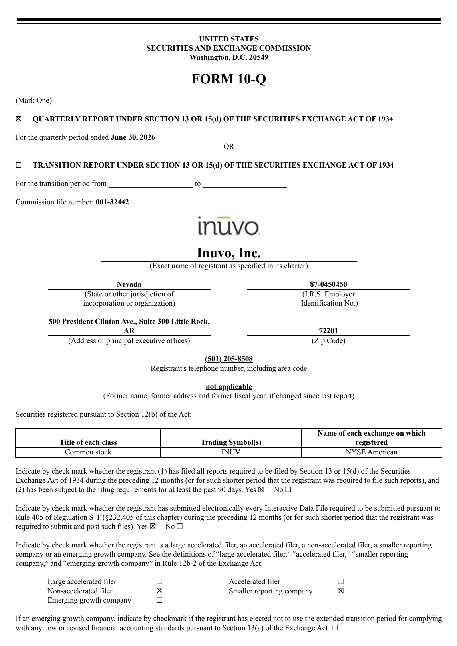 Inuvo's Q2 2026 Quarterly report
