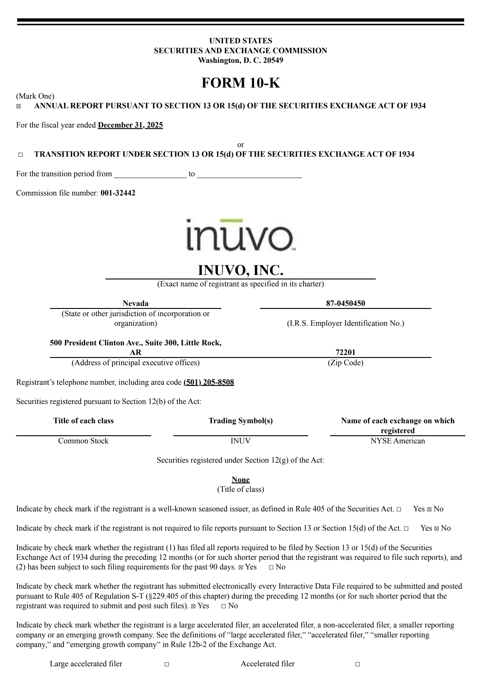 Inuvo's Q4 2025 Annual report