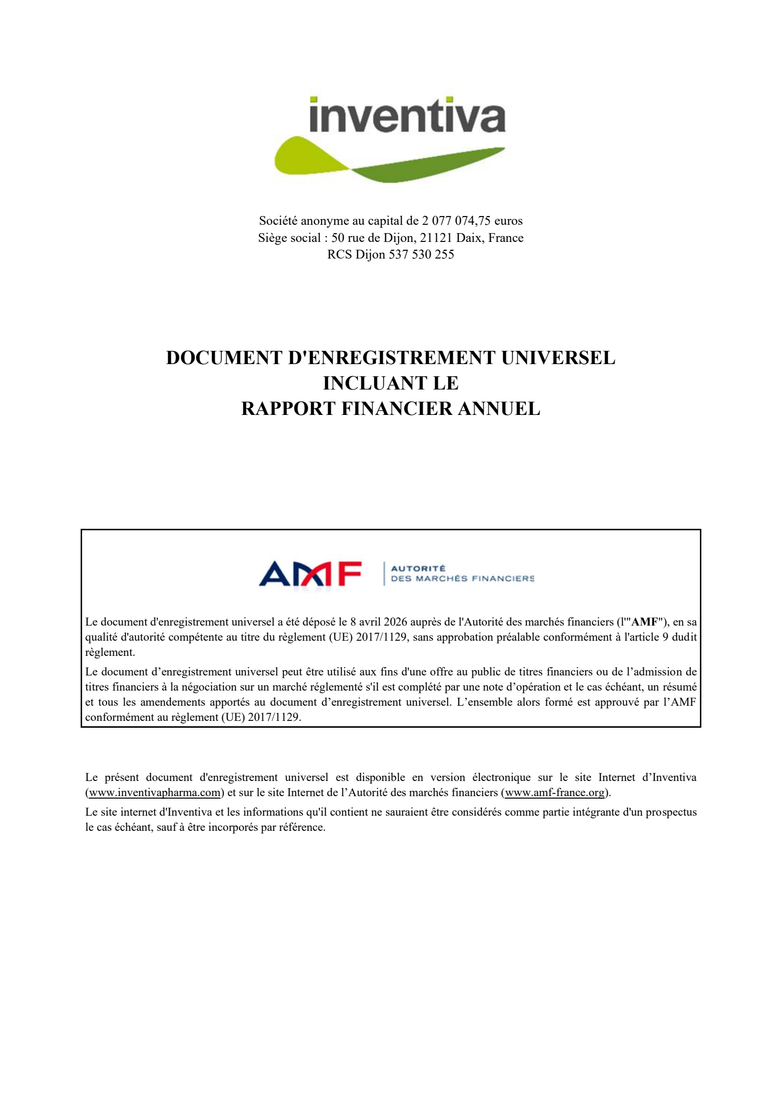Inventiva's Q4 2025 Annual report