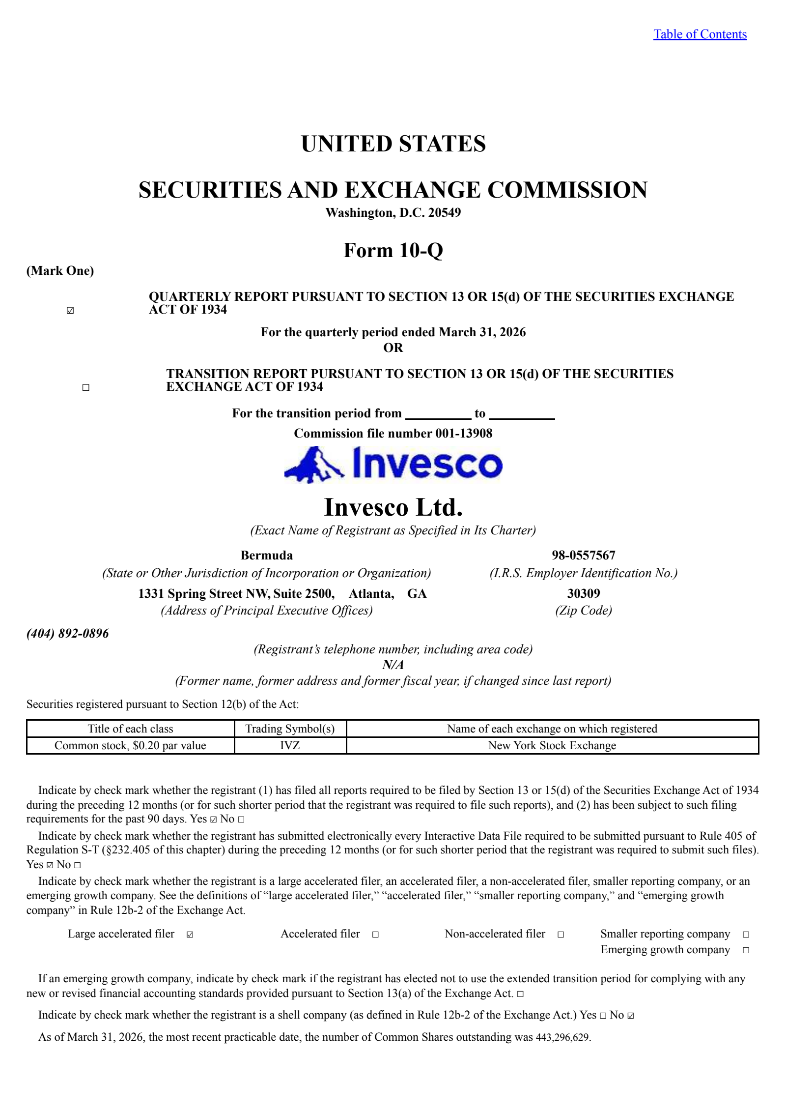 Invesco's Q1 2026 Quarterly report