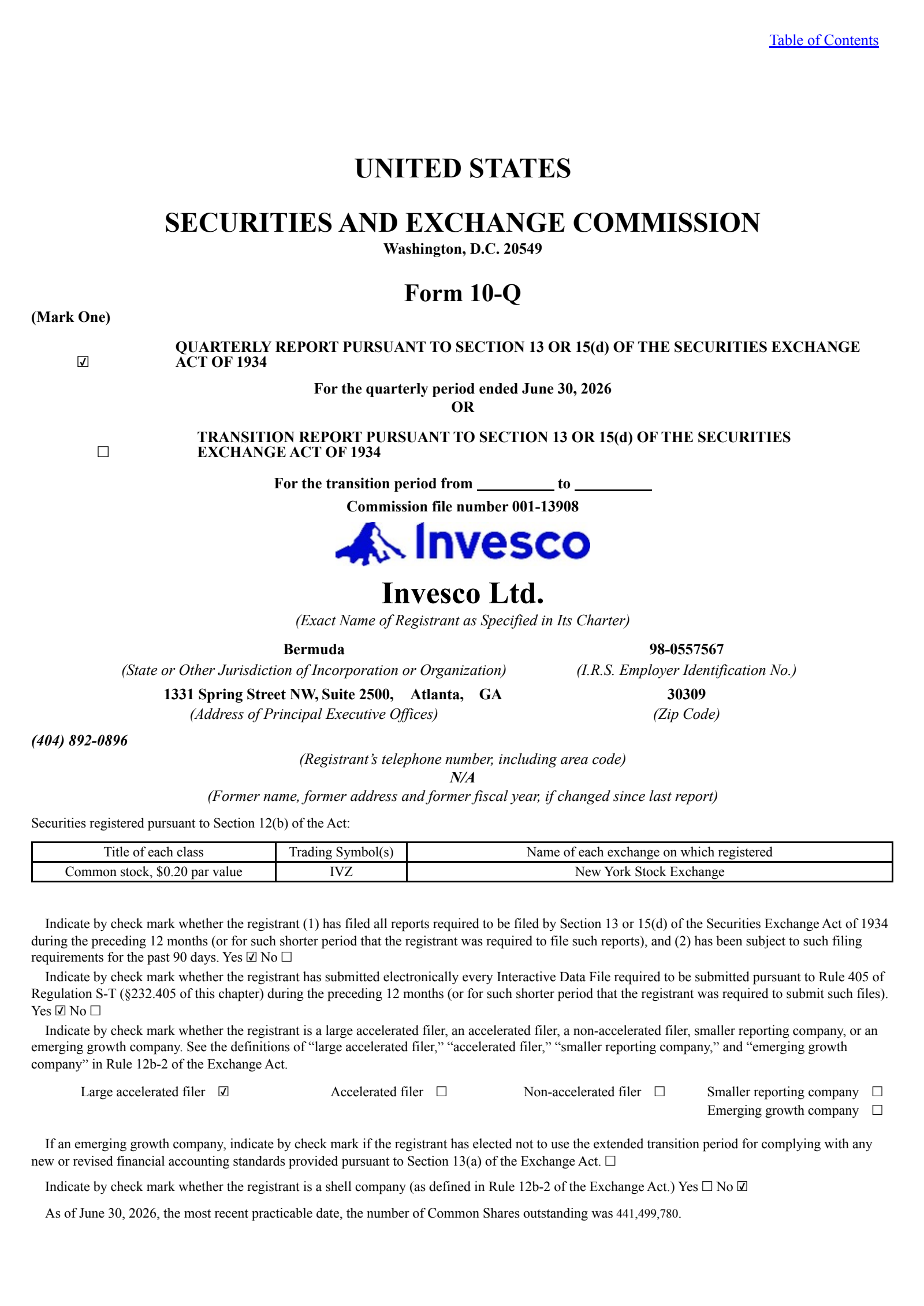 Invesco's Q2 2026 Quarterly report