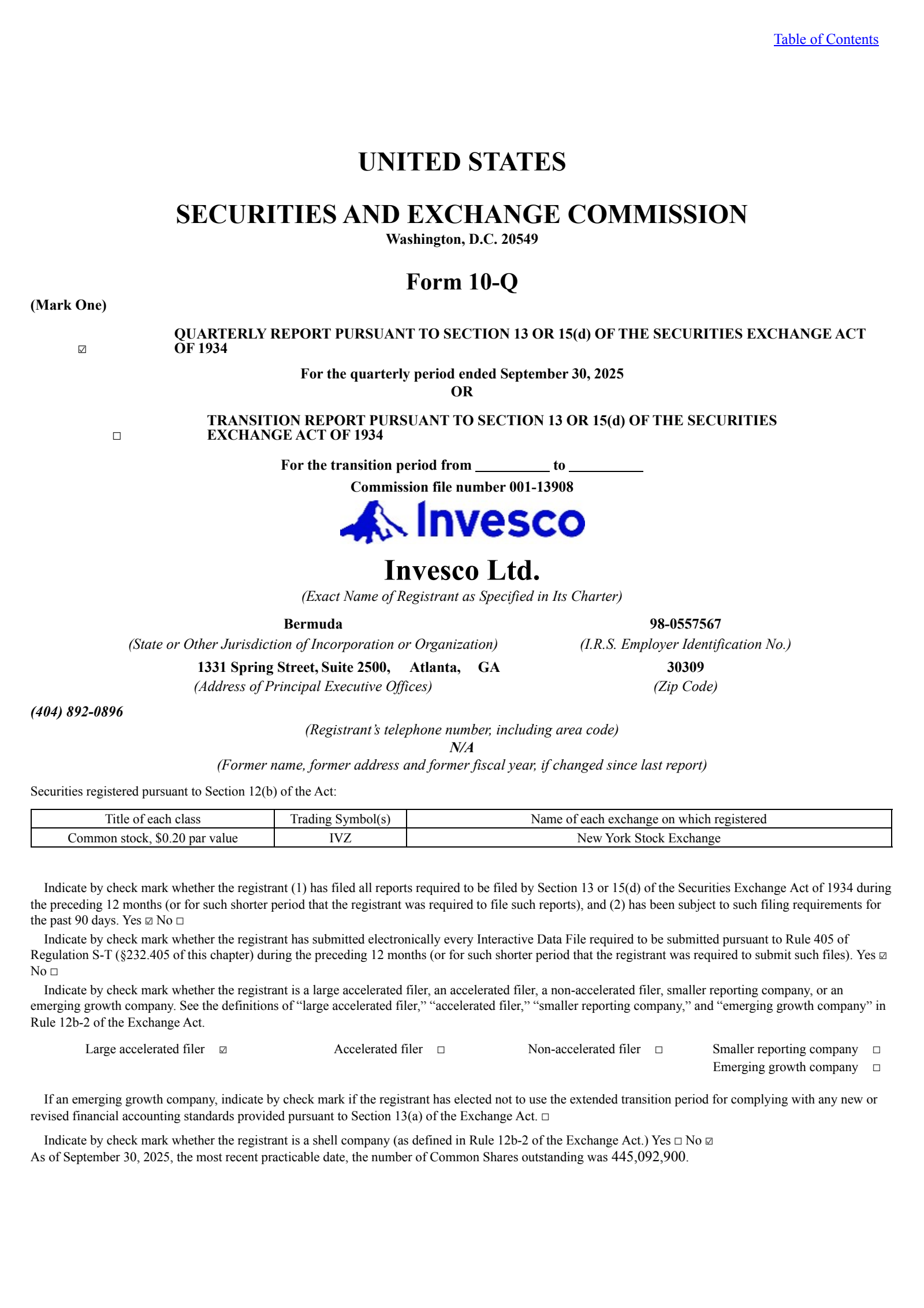 Invesco's Q3 2025 Quarterly Report