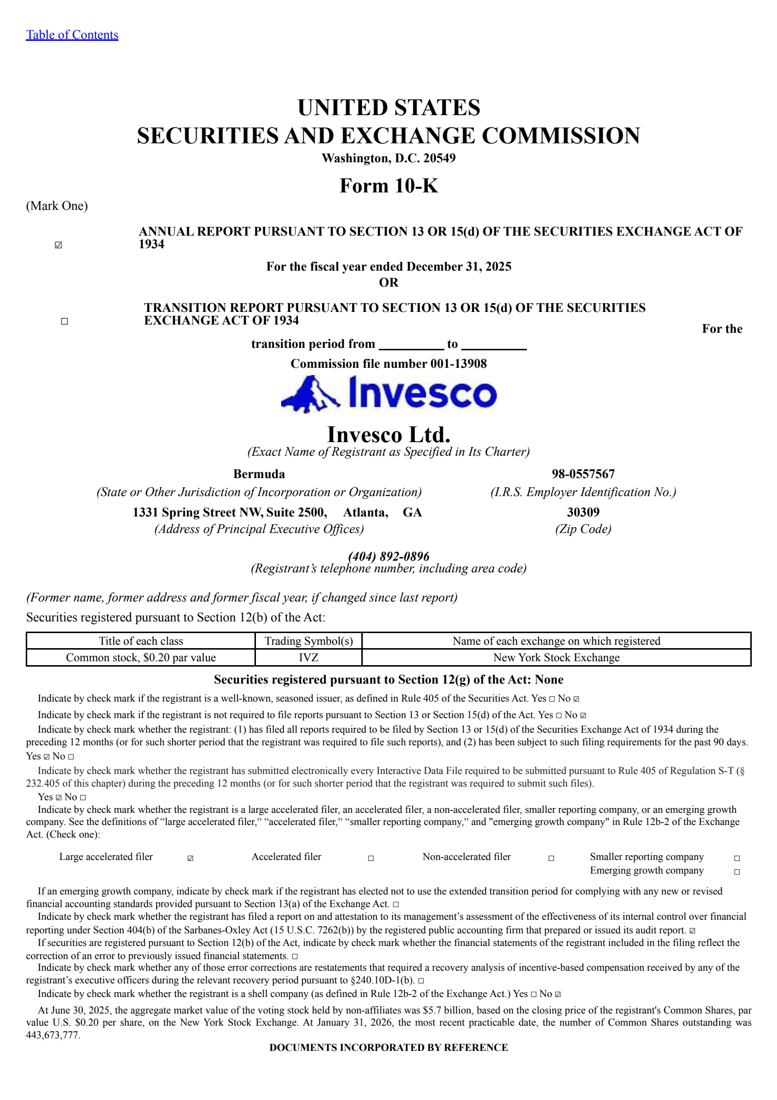 Invesco's Q4 2025 Annual report