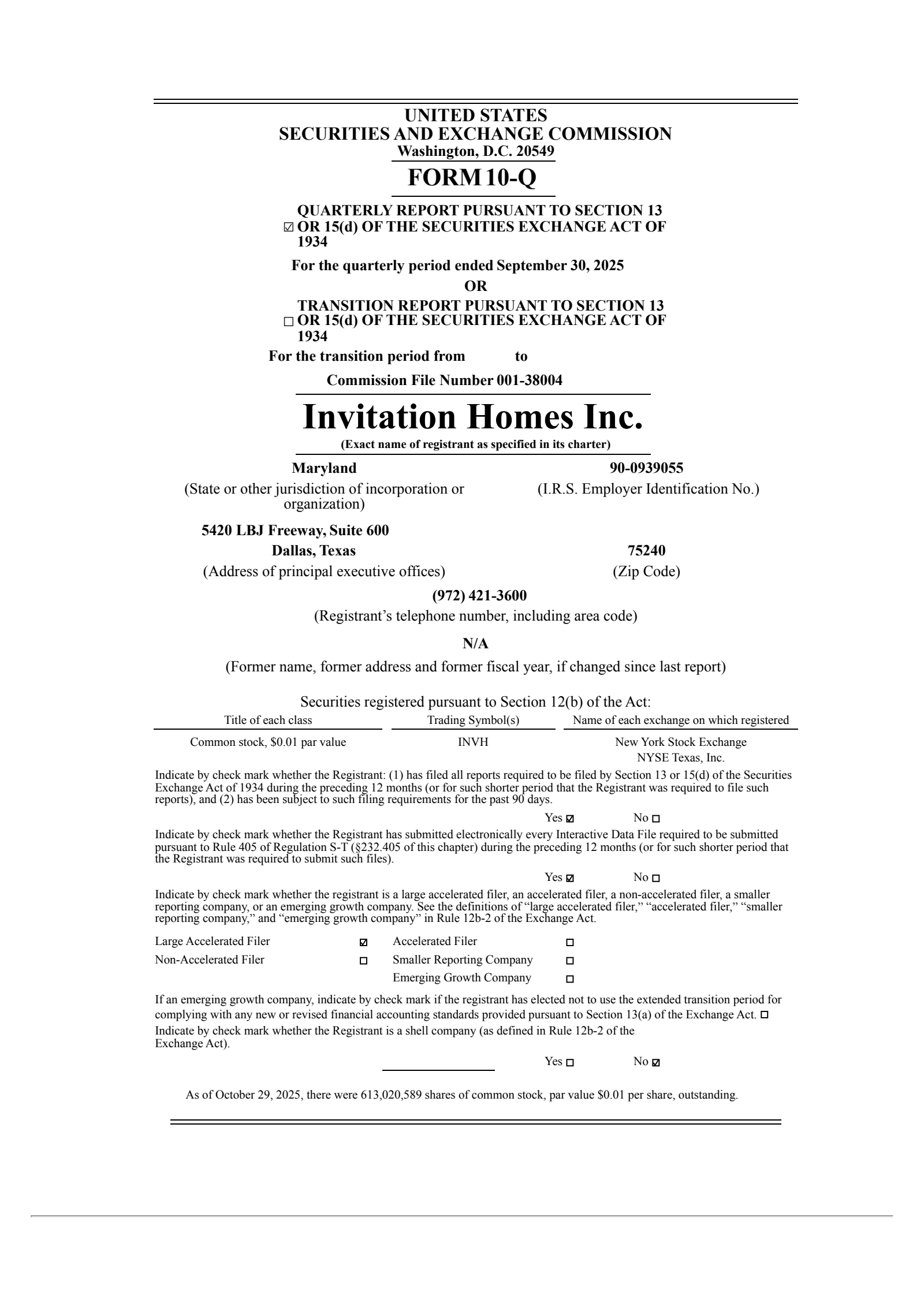 Invitation Home's Q3 2025 Quarterly Report