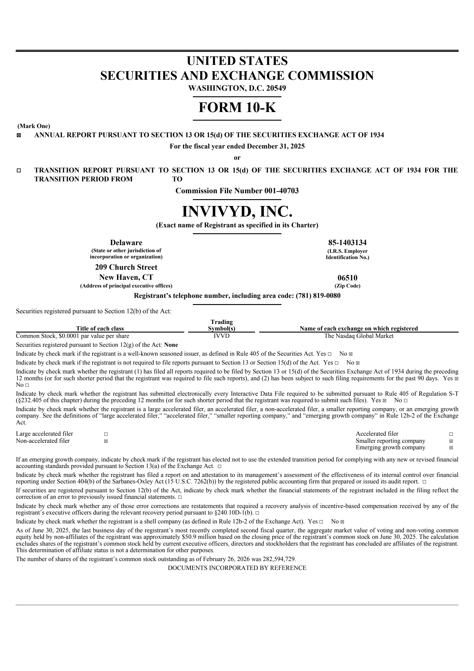 Invivyd's Q4 2025 Annual report